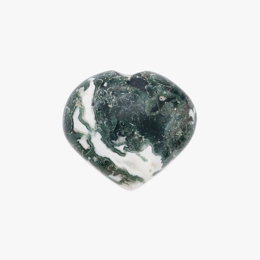 Coeur poli en pierre Agate Mousse - SLOYA