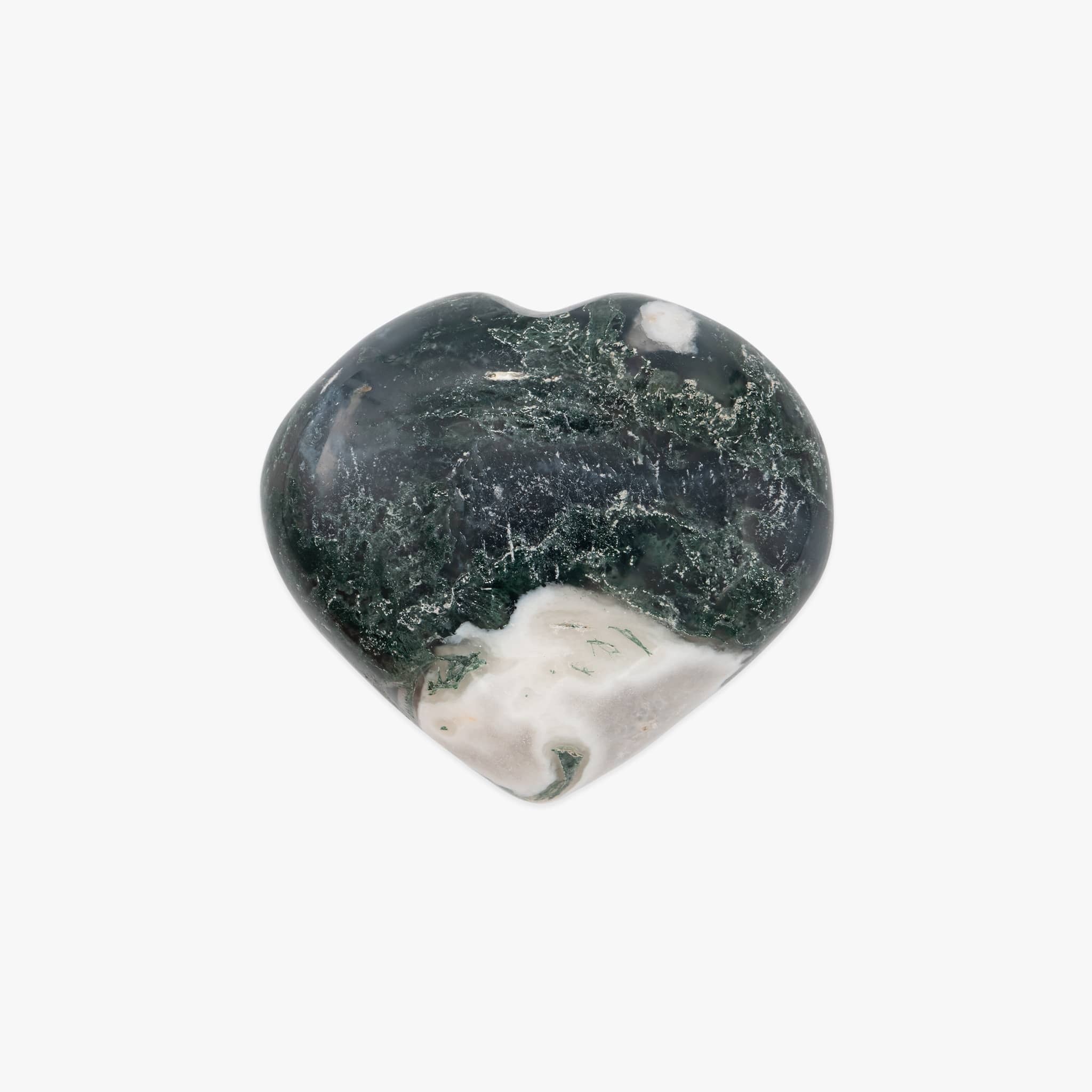 Coeur poli en pierre Agate Mousse - SLOYA