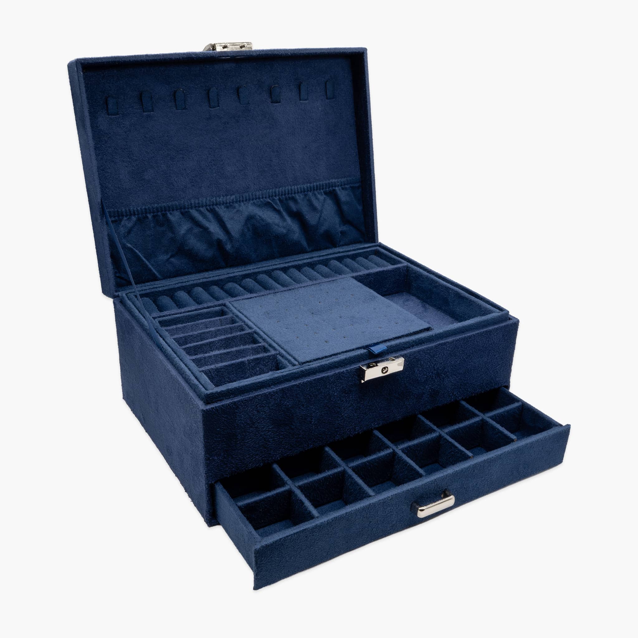 Grande boîte à bijoux velours bleu lapis lazuli - SLOYA