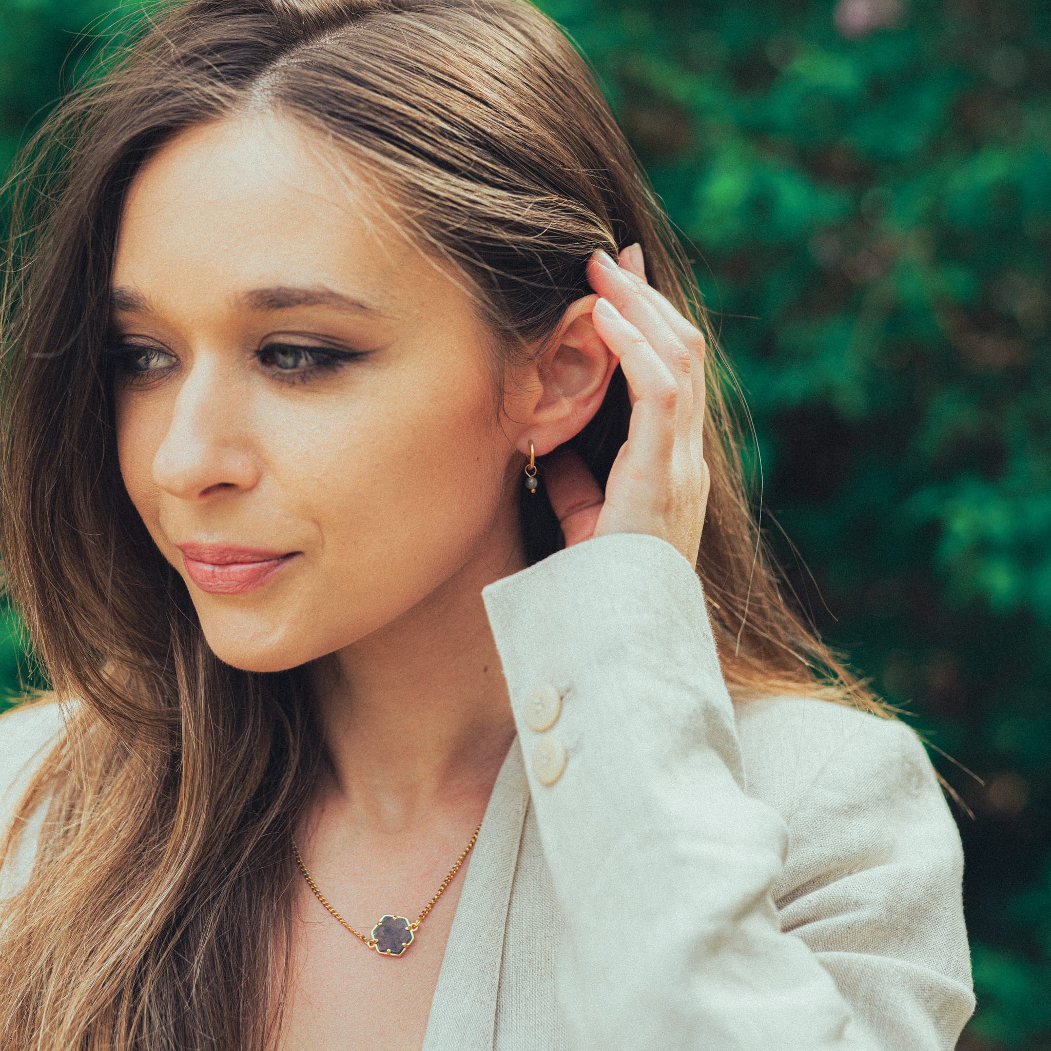 Boucles d'oreilles Serena en pierres Spectrolite - SLOYA