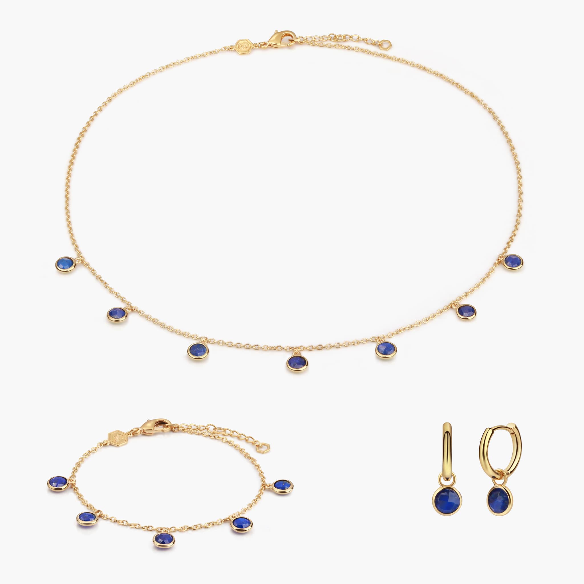parure Collier, bracelet et boucles d'oreilles Gemia en pierres Lapis-lazuli