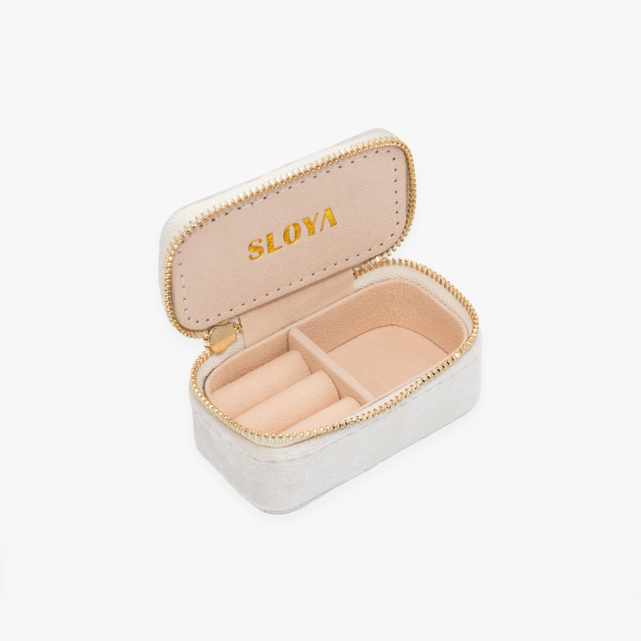 Mini boîte à bijoux velours blanc coton - SLOYA