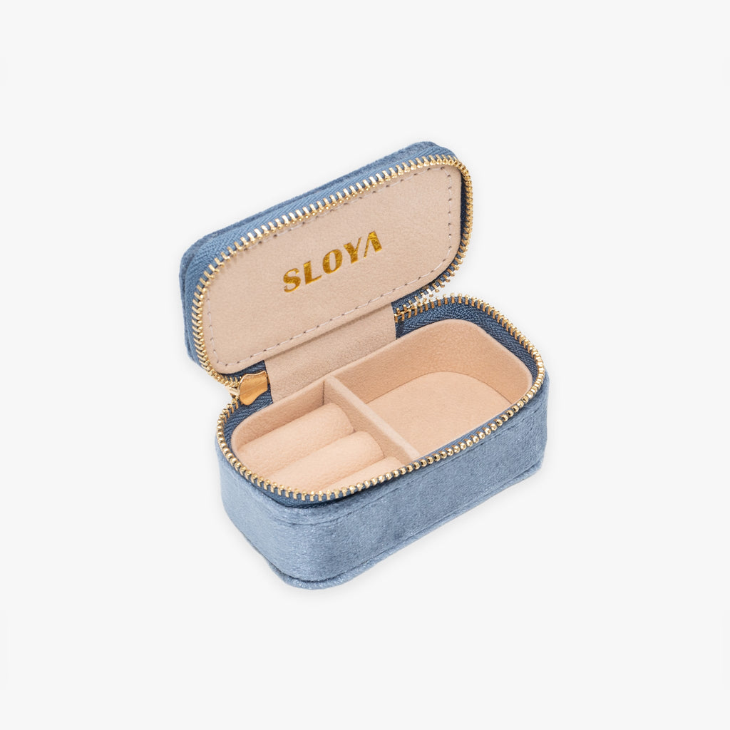 Mini boîte à bijoux velours bleu horizon - SLOYA