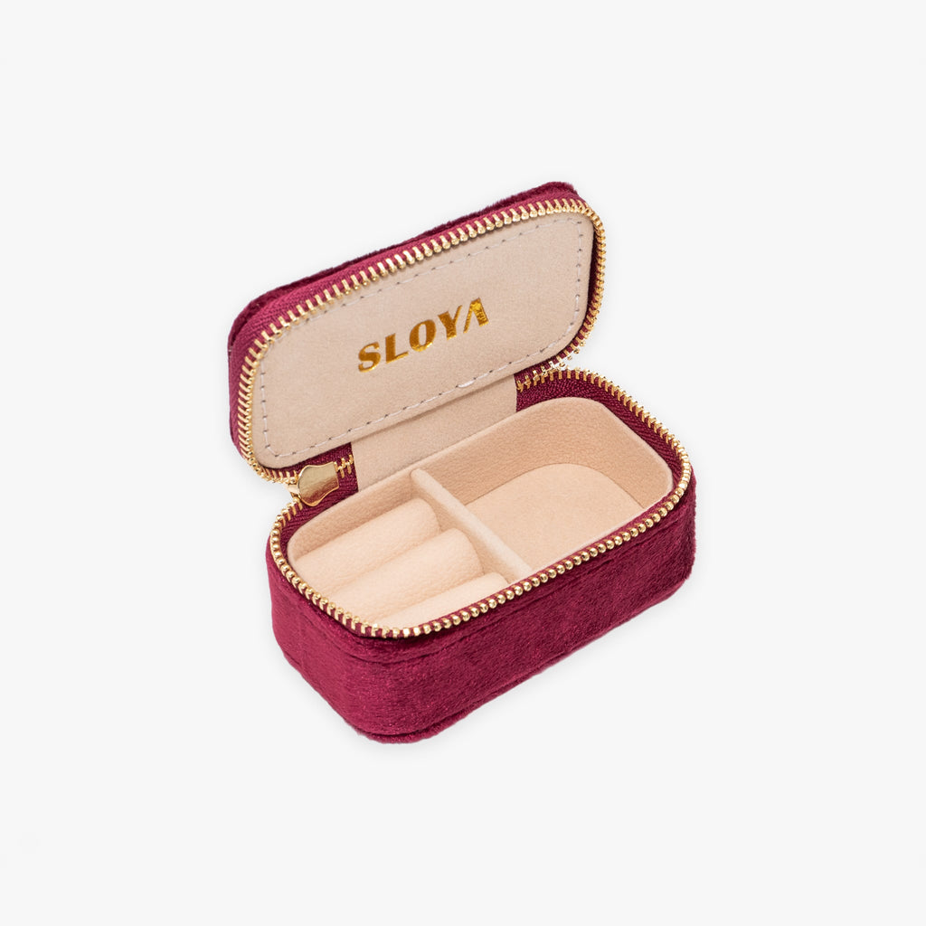 Mini boîte à bijoux velours rouge grenat - SLOYA