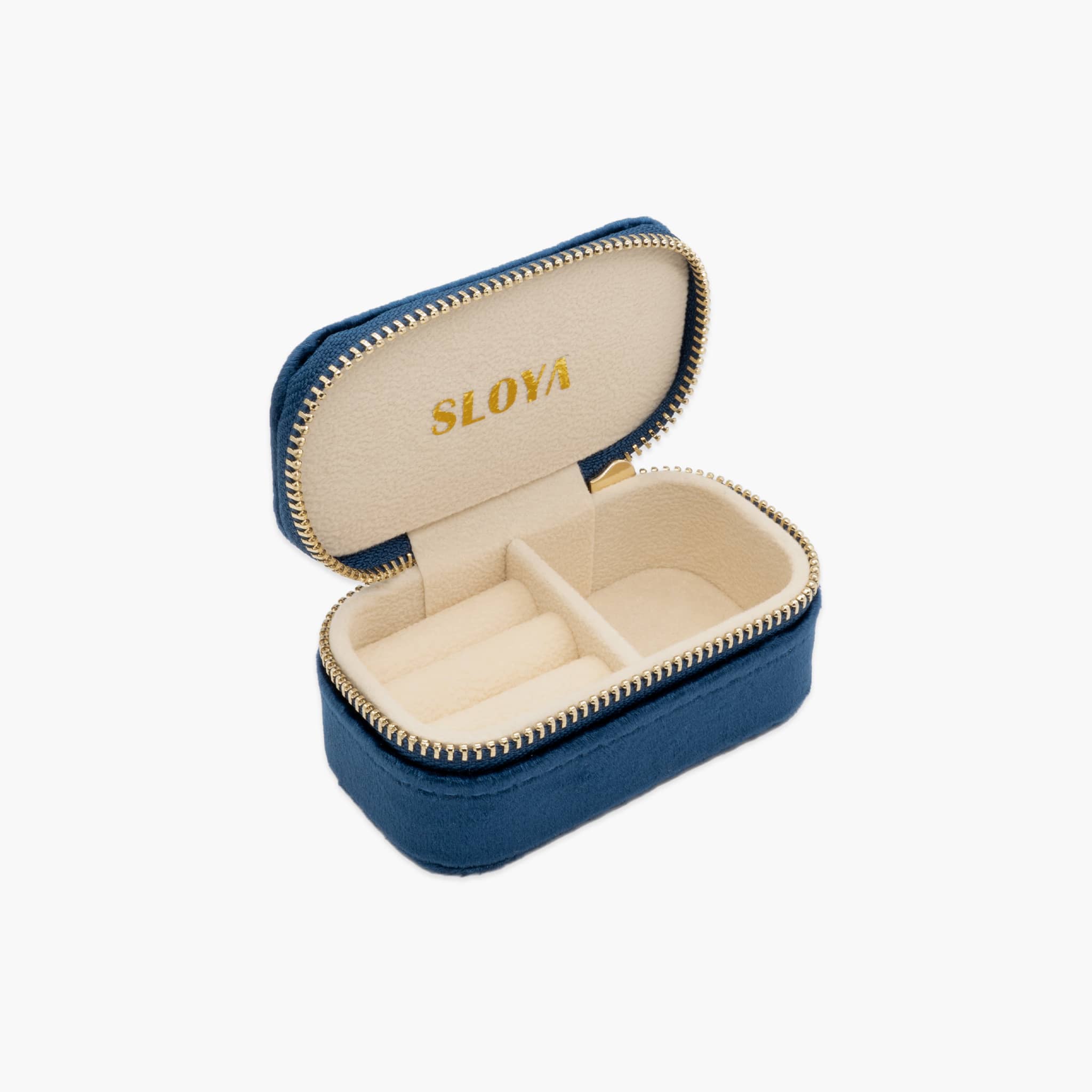 Mini boîte à bijoux velours bleu lapis lazuli - SLOYA