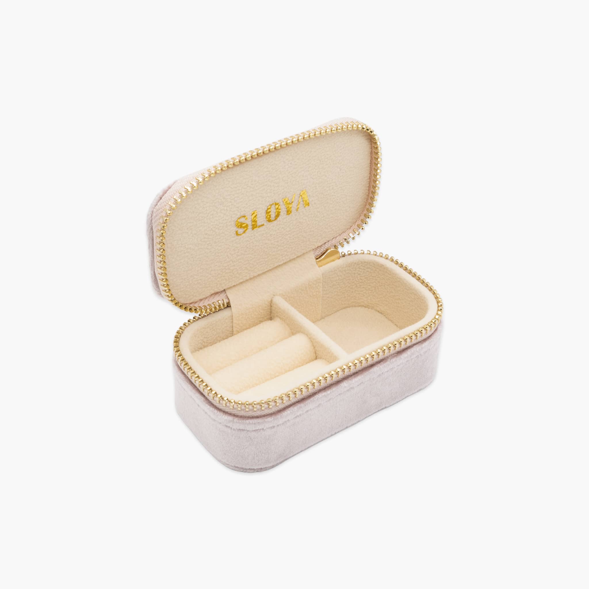 Mini boîte à bijoux velours rose pêche - SLOYA