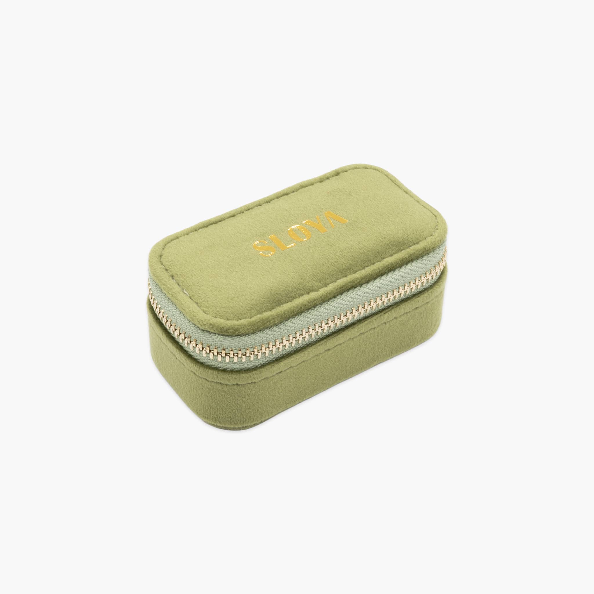 Mini boîte à bijoux velours vert olive - SLOYA
