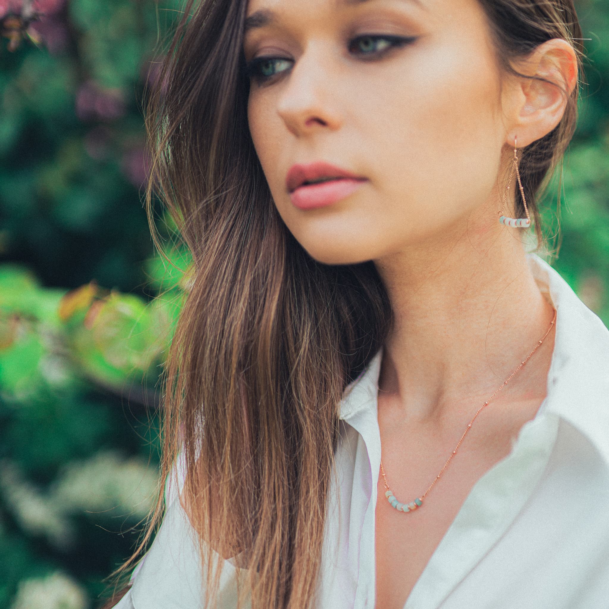 Collier, bracelet et boucles d'oreilles Piana en pierres Amazonite - SLOYA