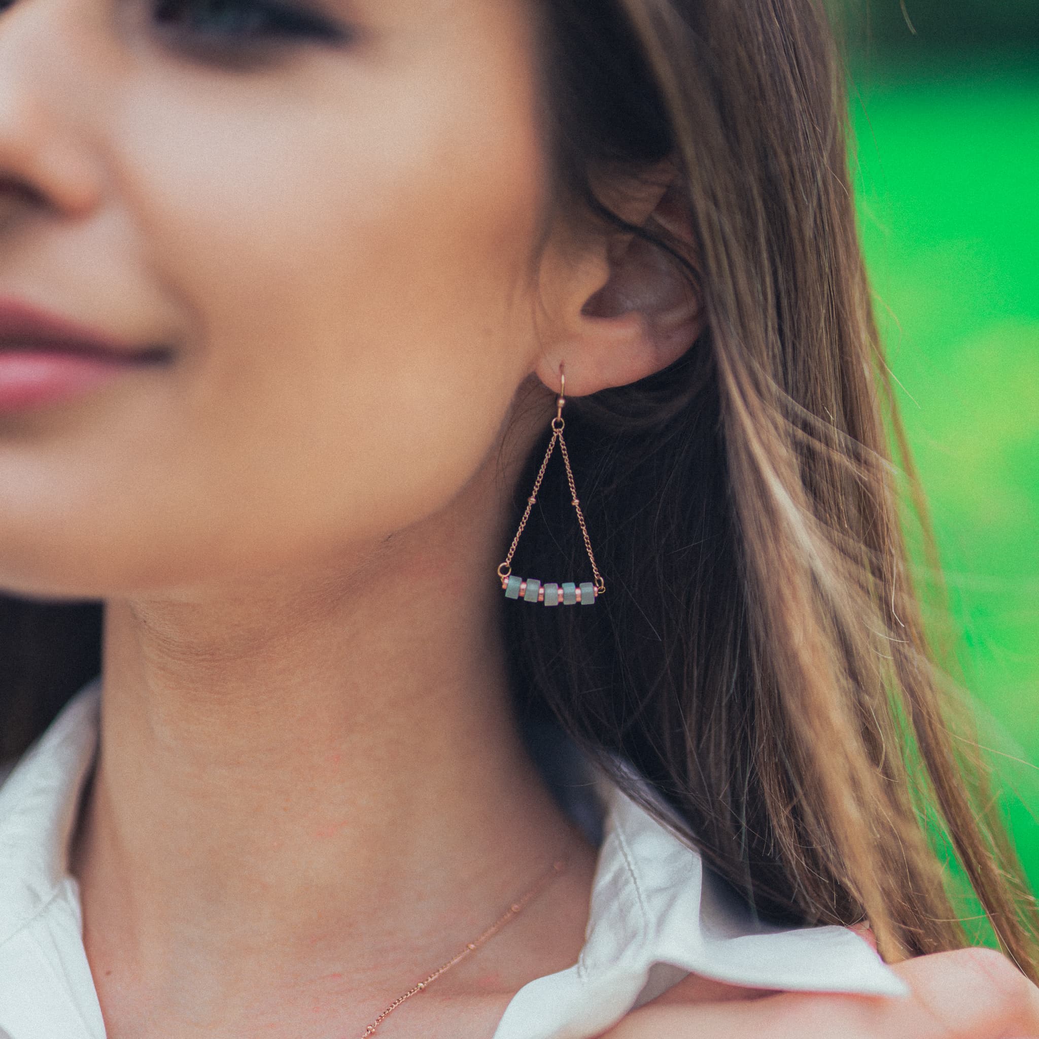 Collier, bracelet et boucles d'oreilles Piana en pierres Amazonite - SLOYA