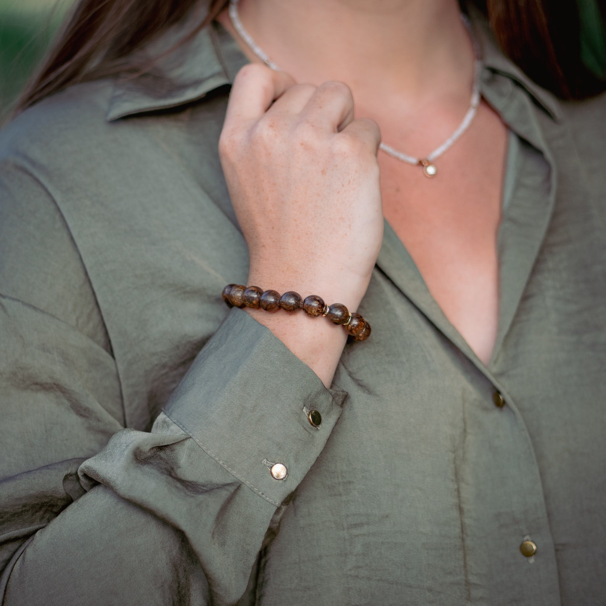 Bracelet Kamelia en pierres naturelles de Bronzite - SLOYA