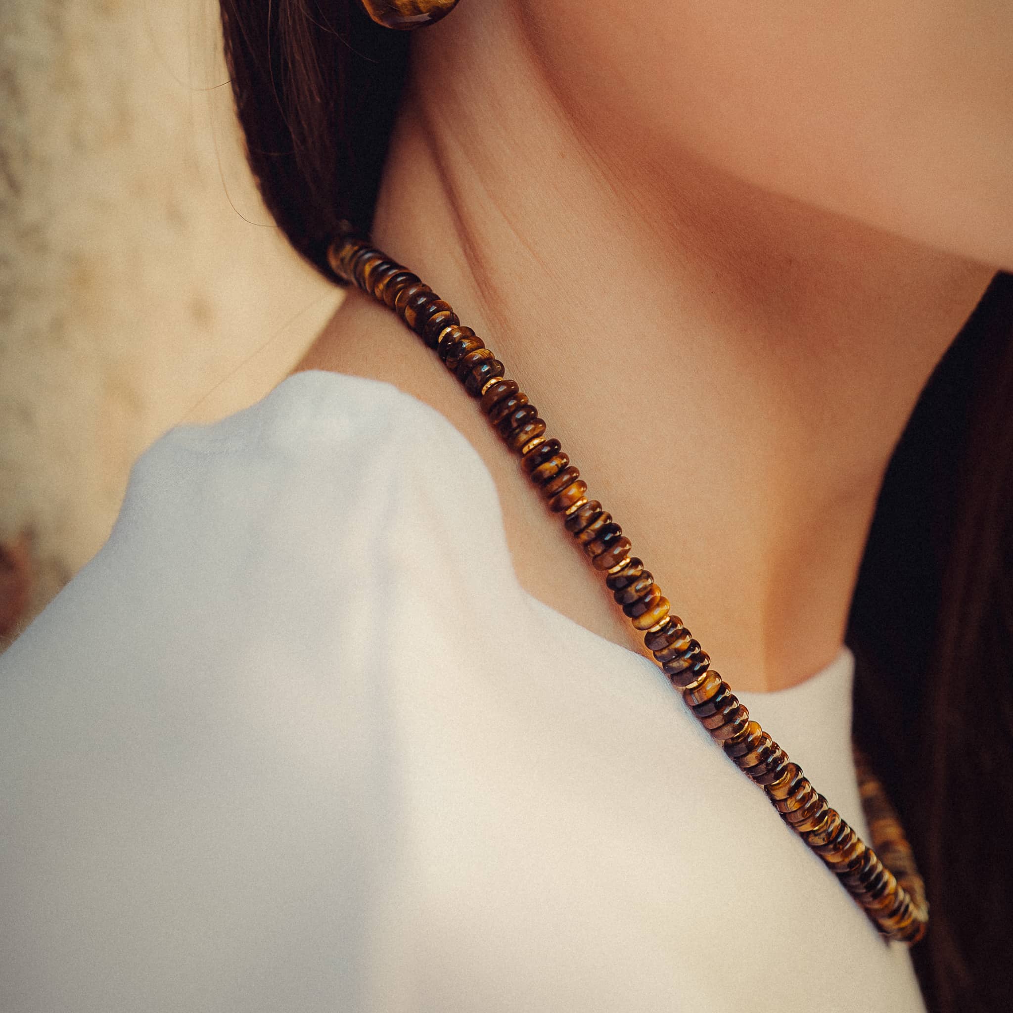 Collier Blima en pierres Oeil de Tigre - SLOYA