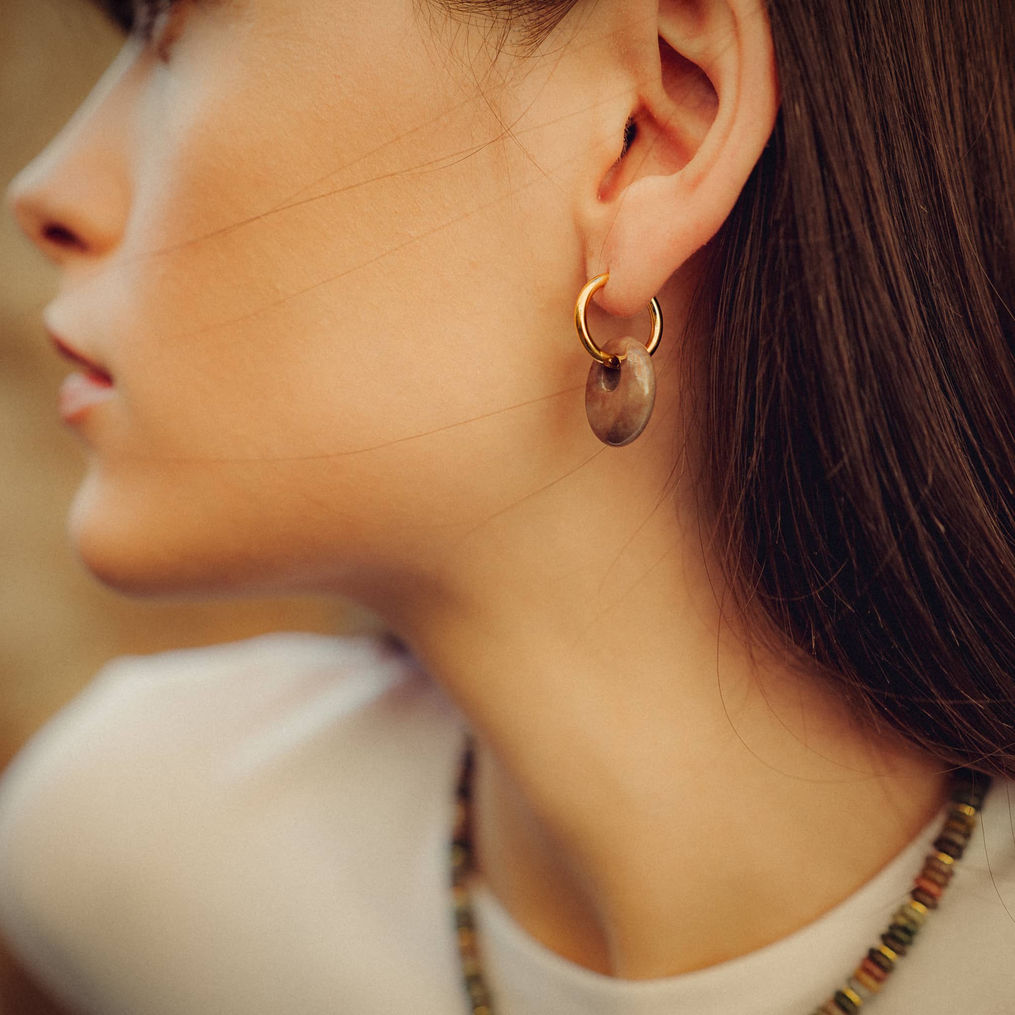 Boucles d'oreilles Blima en pierres Agate Indienne - SLOYA