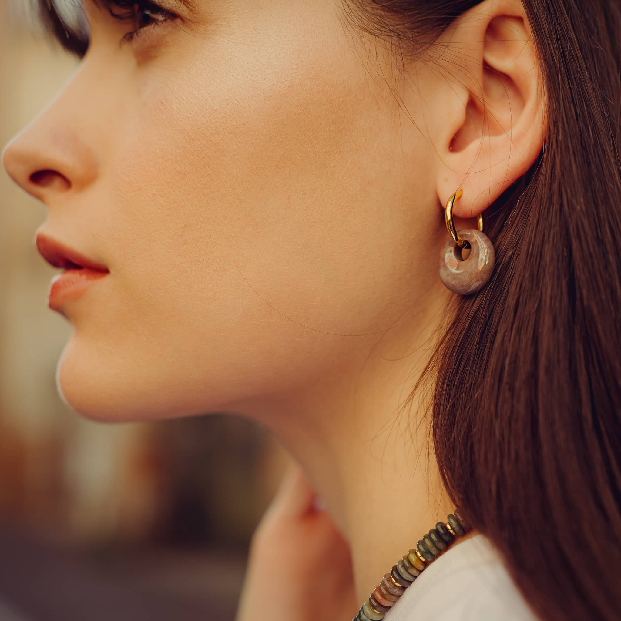 Boucles d'oreilles Blima en pierres Agate Indienne - SLOYA