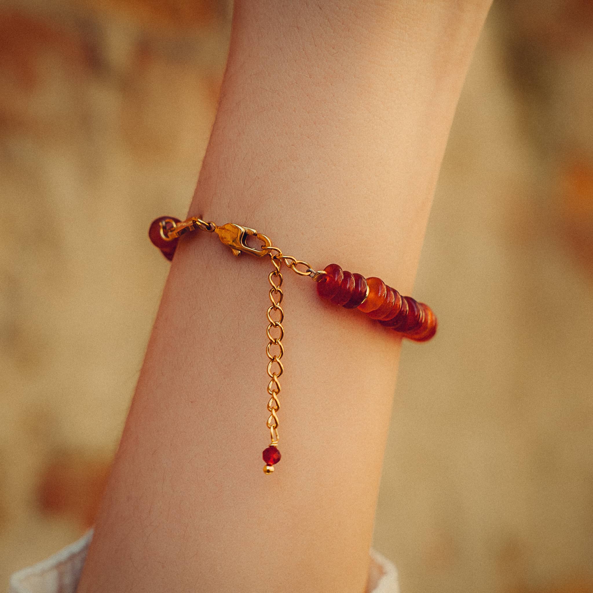 Collier, bracelet et boucles d'oreilles Blima en pierres Agate rouge - SLOYA
