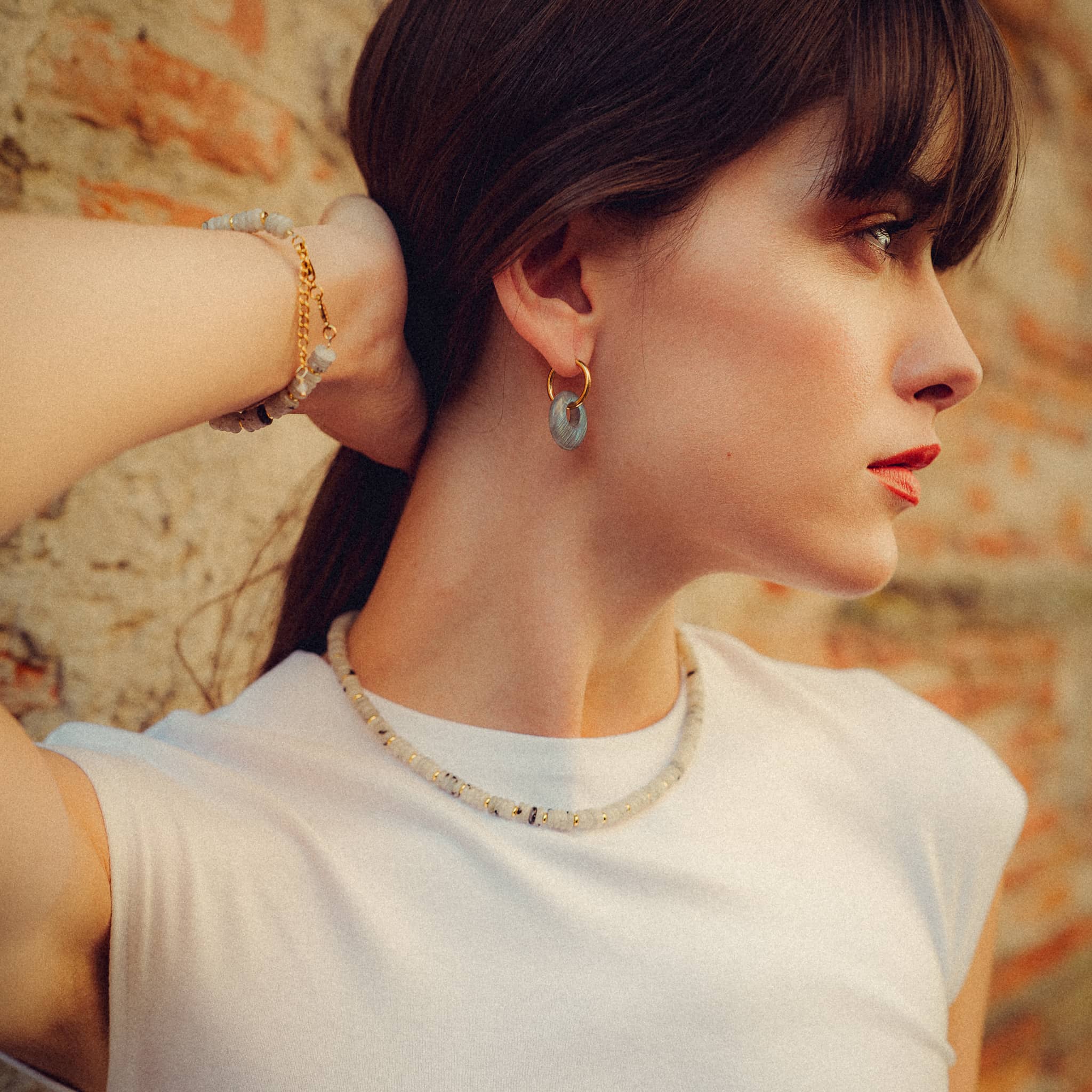 Boucles d'oreilles Blima en pierres Labradorite - SLOYA