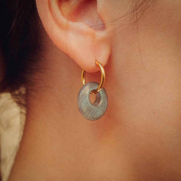 Boucles d'oreilles Blima en pierres Labradorite - SLOYA