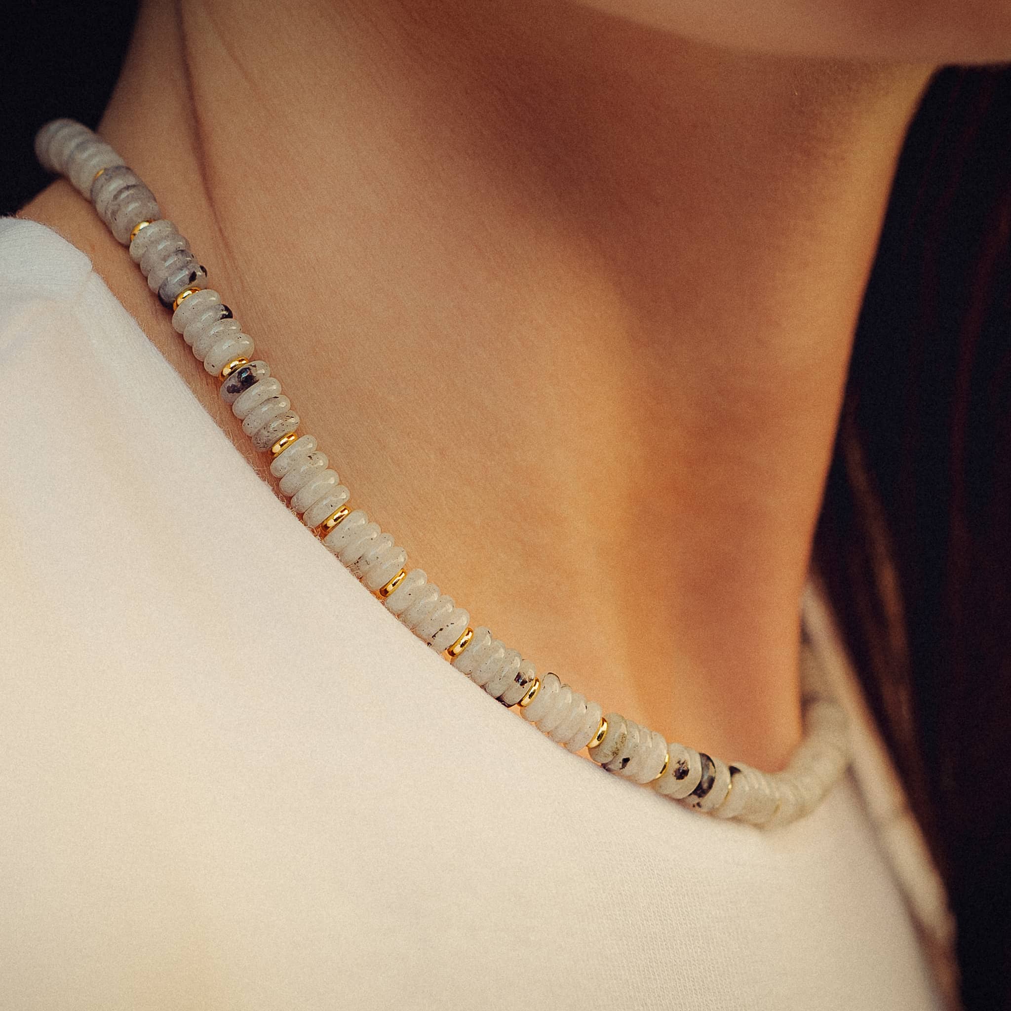 Collier, bracelet et boucles d'oreilles Blima en pierres Labradorite - SLOYA