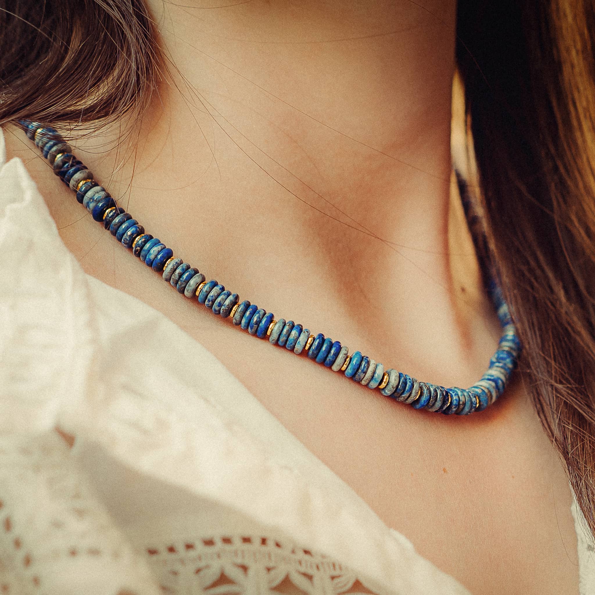 Collier Blima en pierres Lapis-lazuli - SLOYA