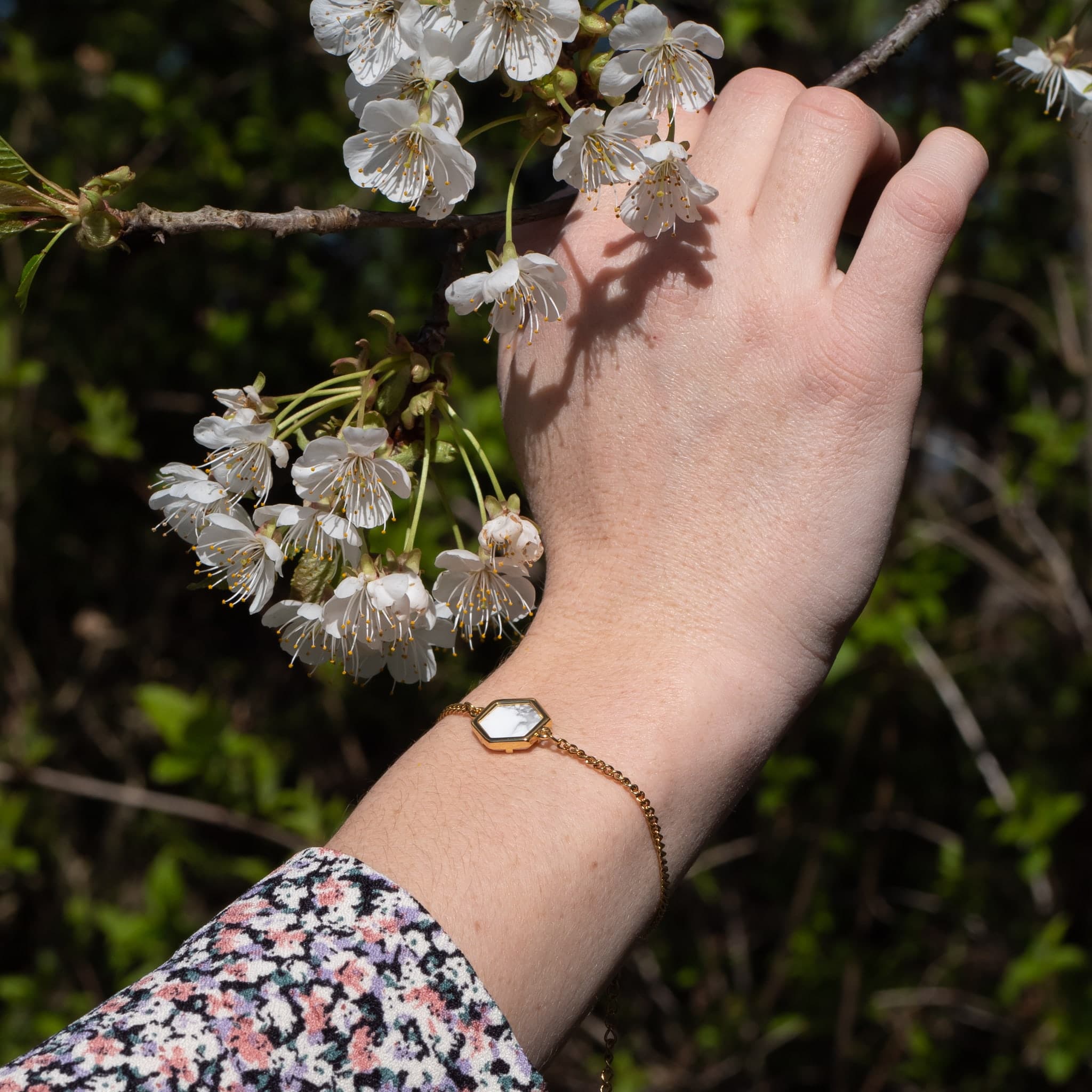 Bracelet Hexalia en pierres Howlite - SLOYA