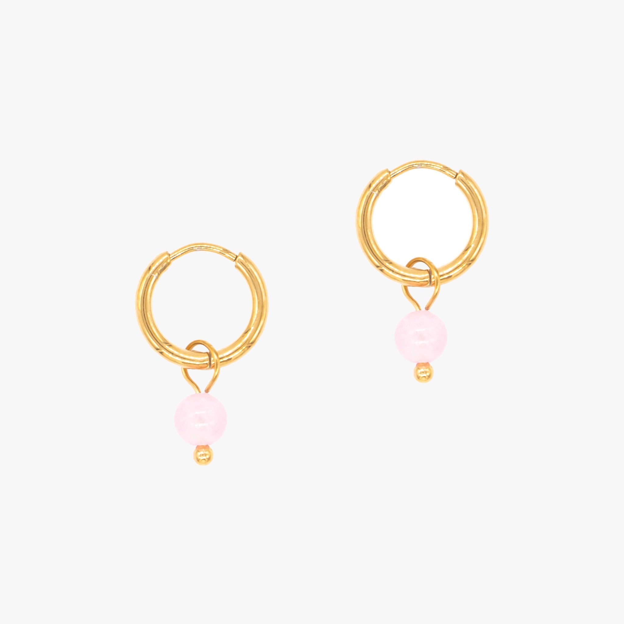 Boucles d'oreilles Serena en pierres Quartz Rose - SLOYA