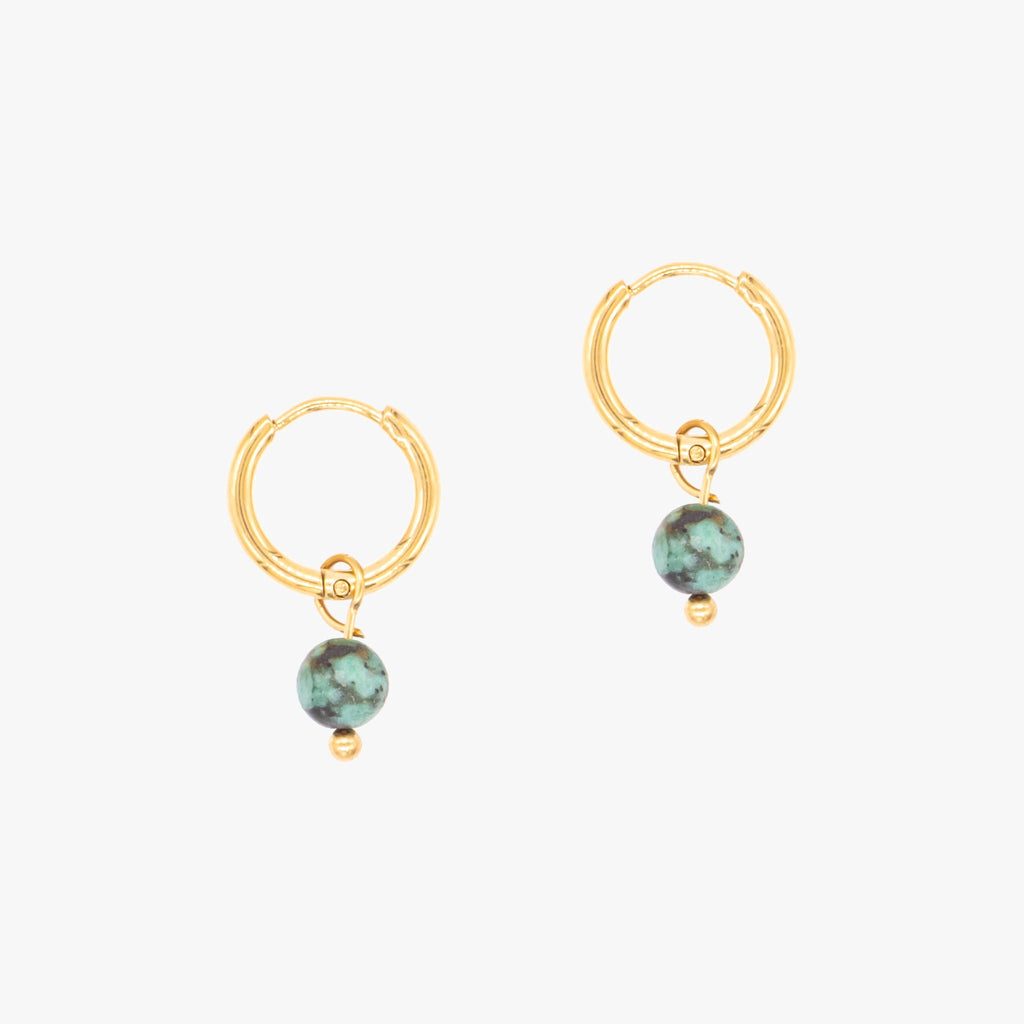Boucles d'oreilles Serena en pierres Turquoise Africain - SLOYA