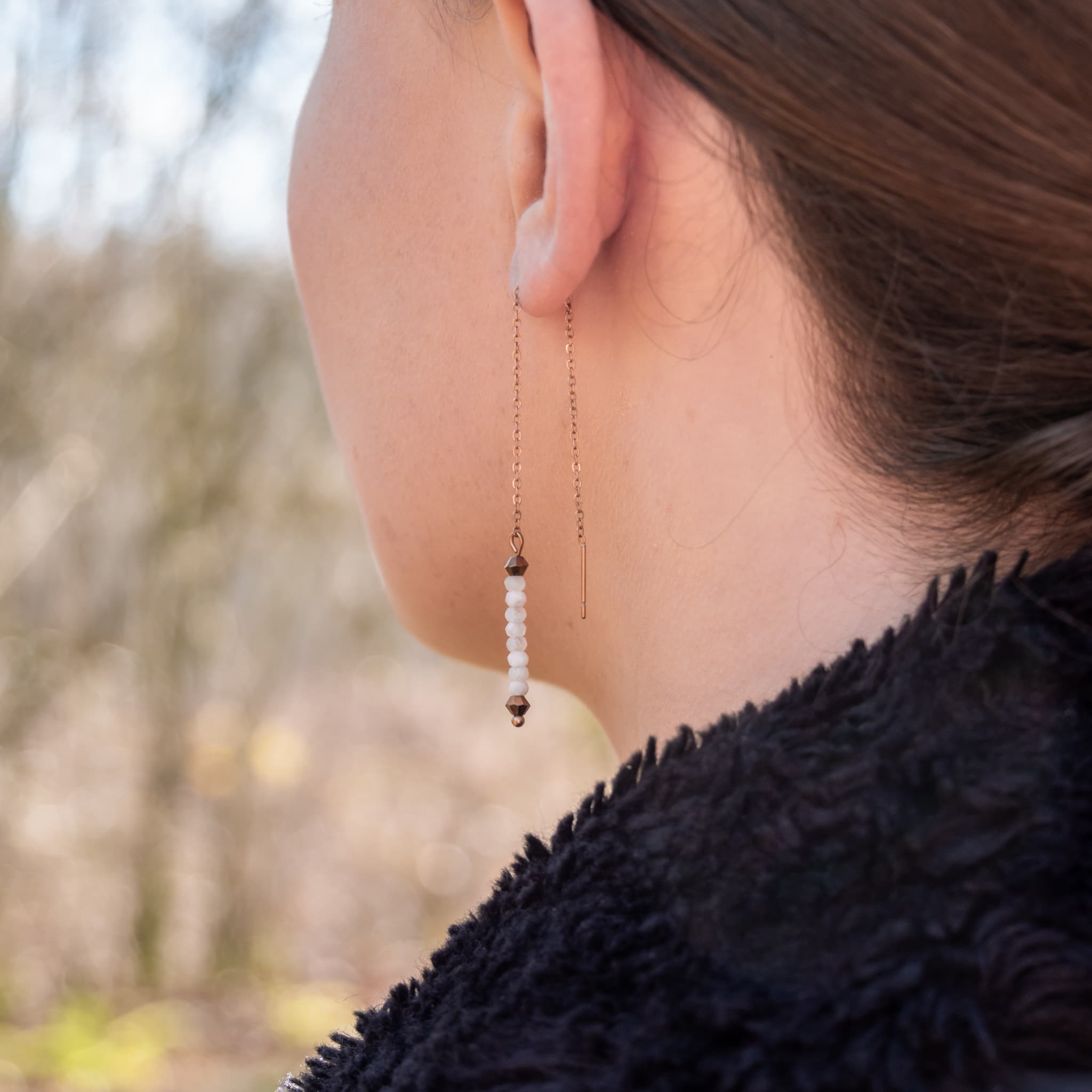 Boucles d'oreilles LUMIA en pierres de Lune - SLOYA