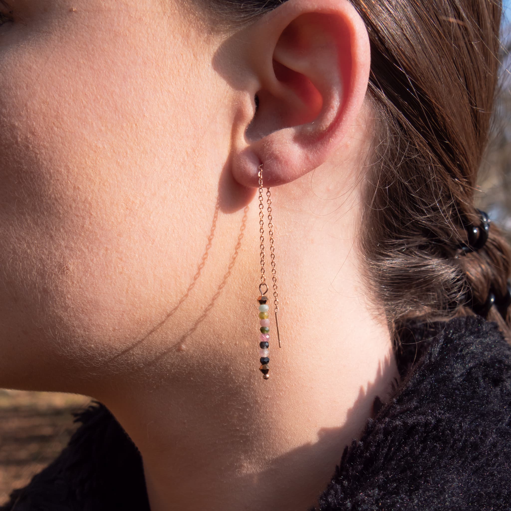 Boucles d'oreilles LUMIA en pierres Tourmaline - SLOYA