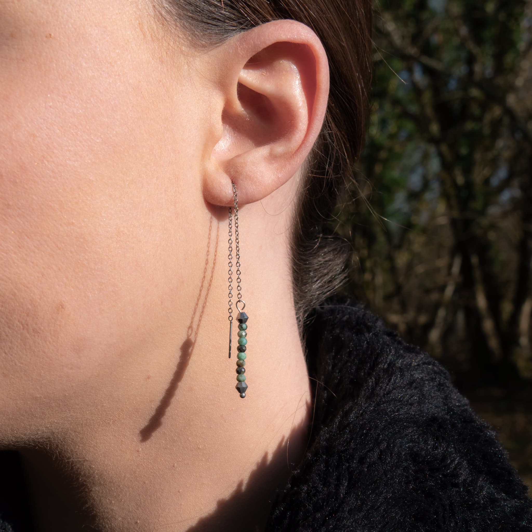 Collier bracelet et boucles d'oreilles LUMIA en pierres Turquoise - SLOYA