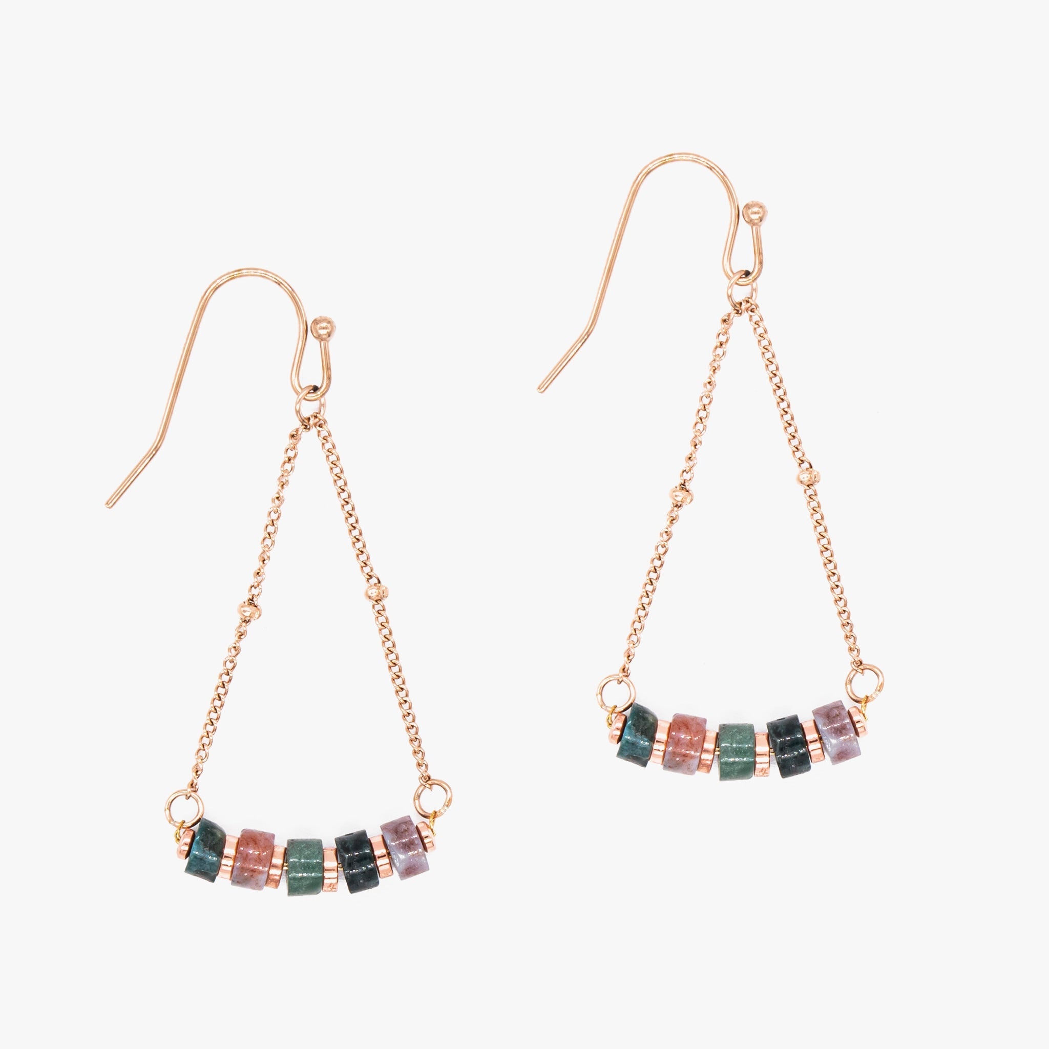 Boucles d'oreilles PIANA en pierres Agate Aquatique - SLOYA