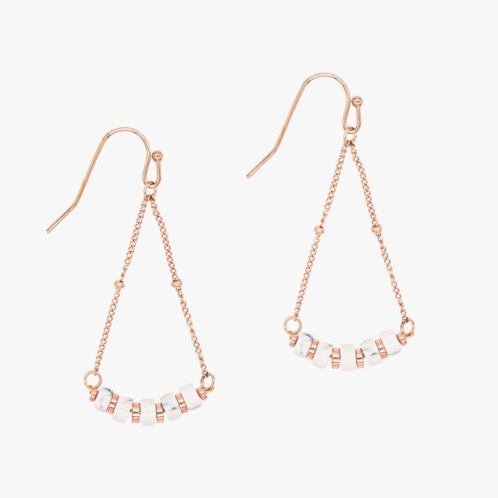 Boucles d'oreilles PIANA en pierres Howlite - SLOYA