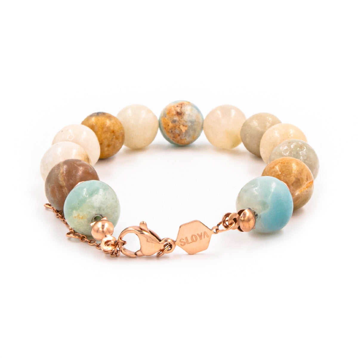 Bracelet Kamelia en pierres naturelles d'Amazonite - SLOYA