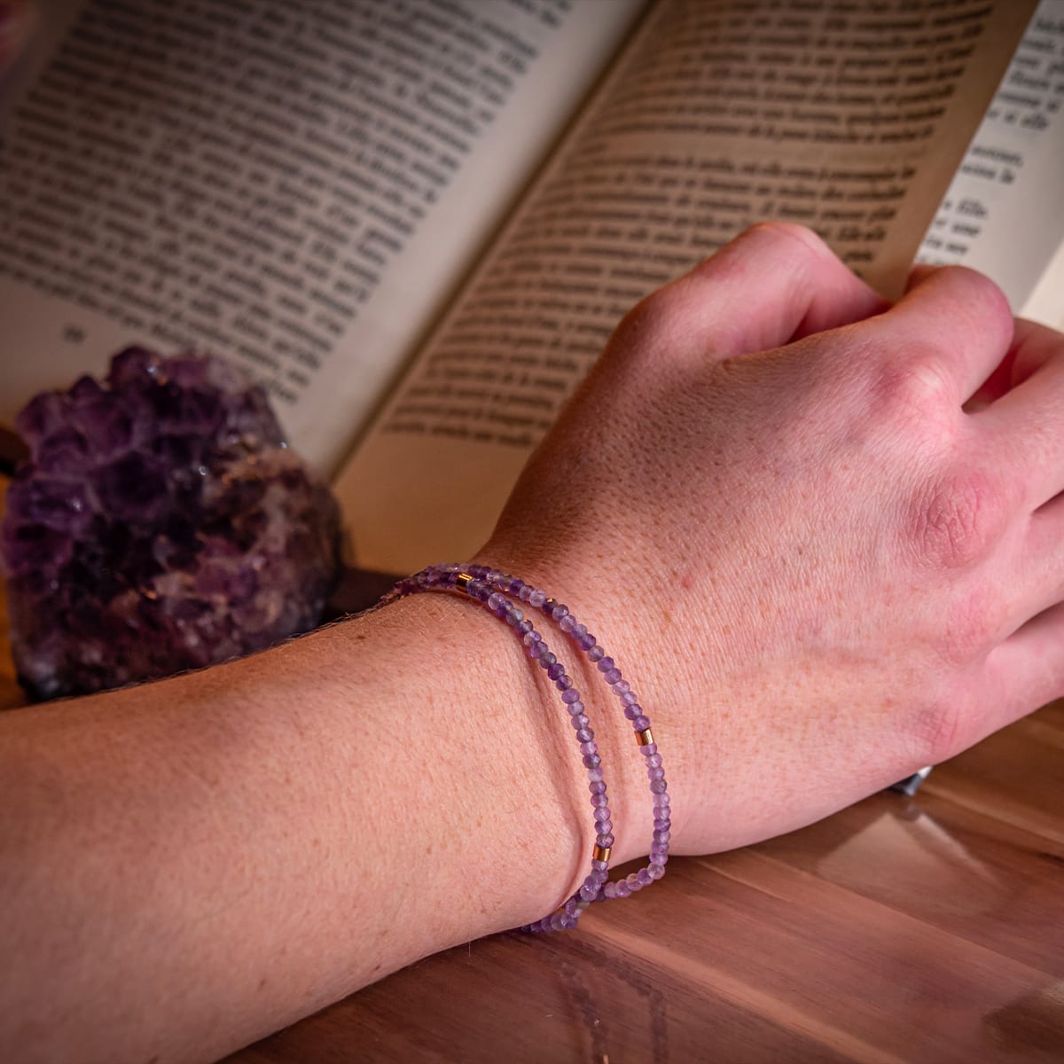 Bracelet Lumia en pierres naturelles d'Améthyste - SLOYA