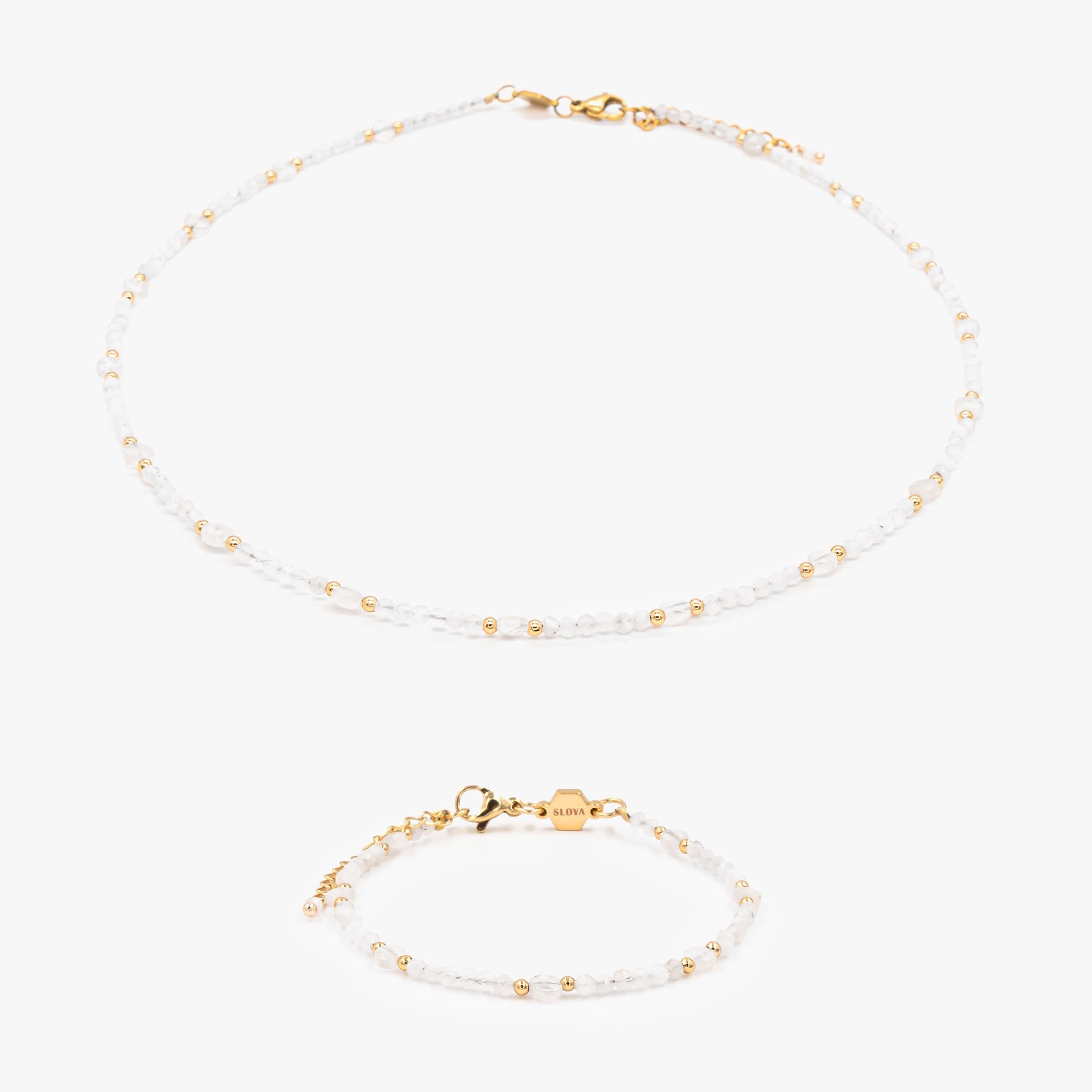 Collier et bracelet Paloma en pierres de Lune - SLOYA