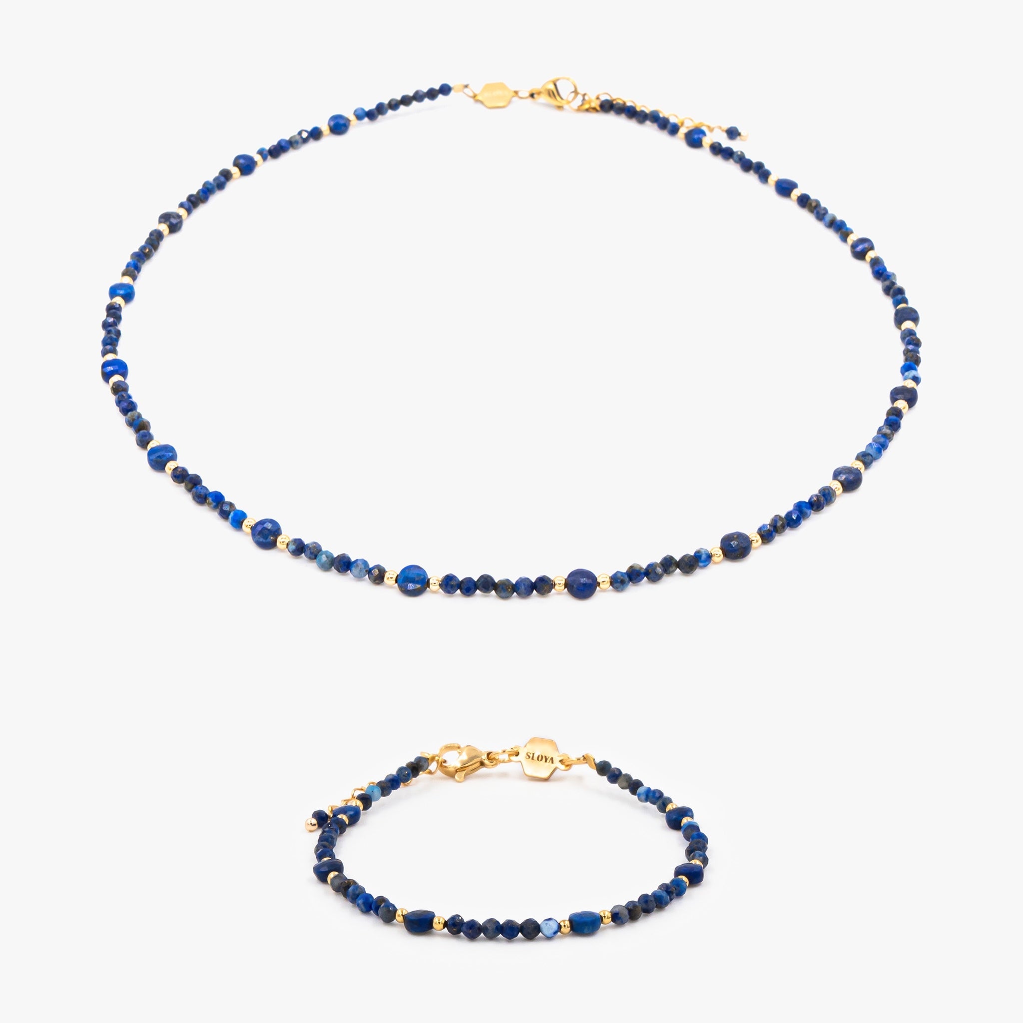 Collier et bracelet Paloma en pierres Lapis-lazuli - SLOYA
