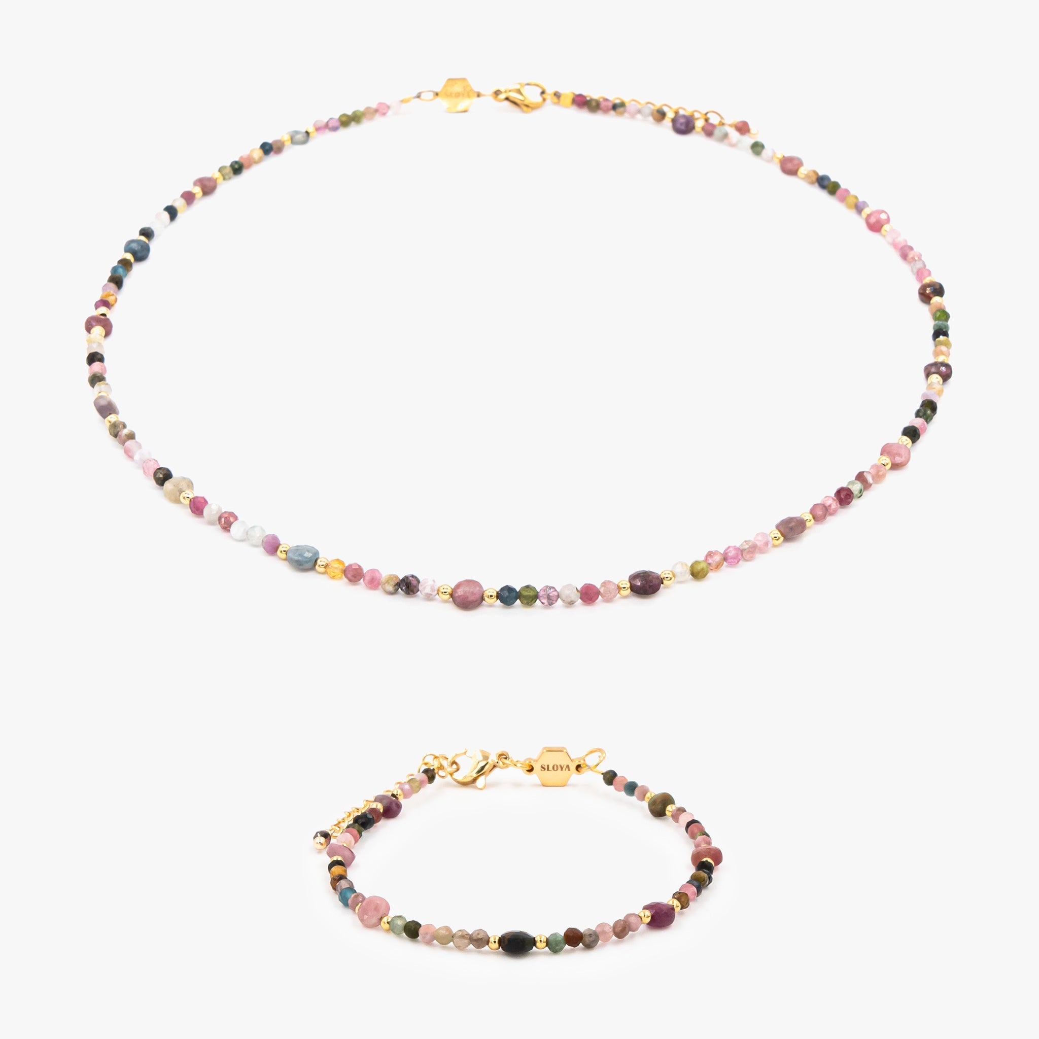 Collier et bracelet Paloma en pierres Tourmaline - SLOYA