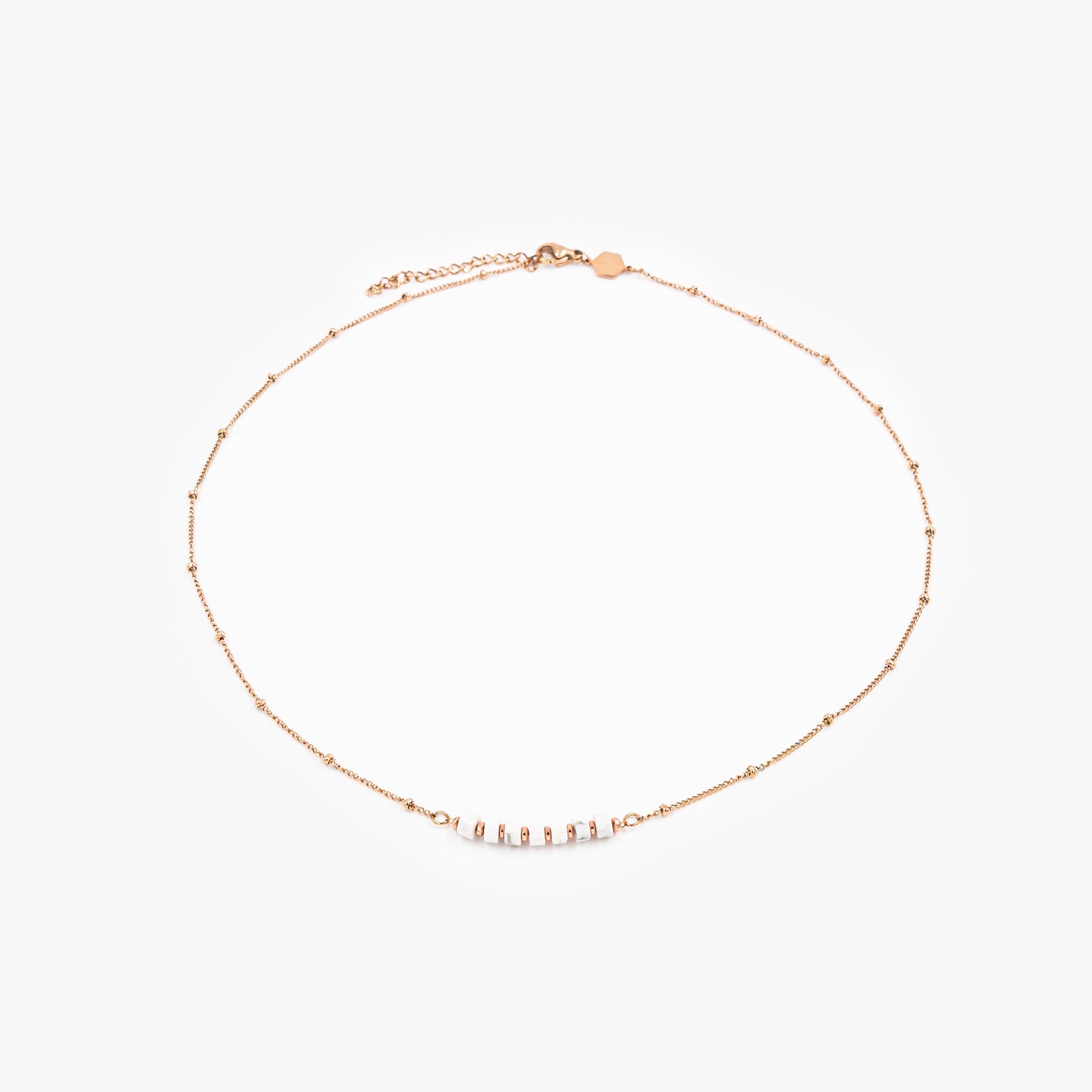 Collier PIANA en pierres Howlite - SLOYA