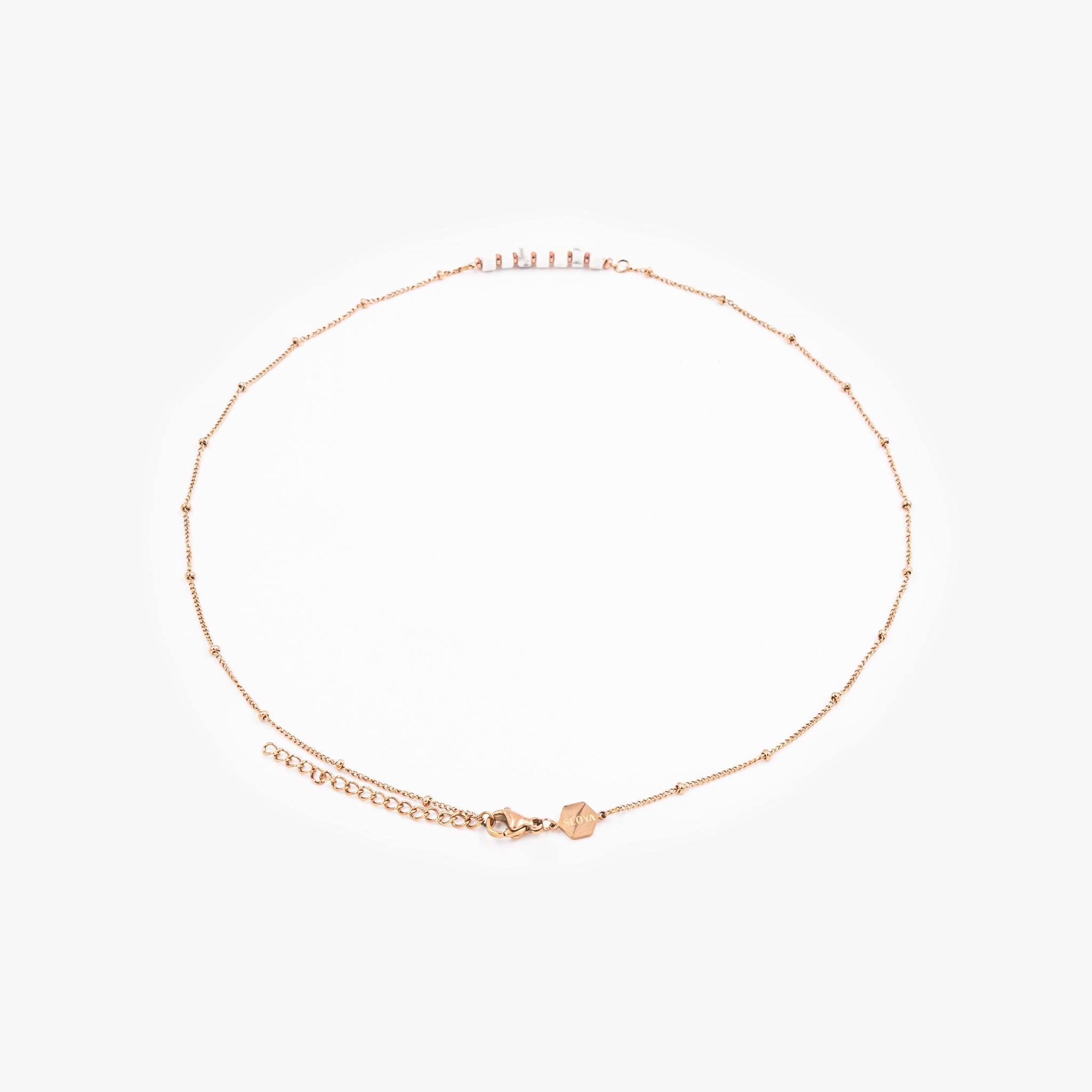 Collier PIANA en pierres Howlite - SLOYA