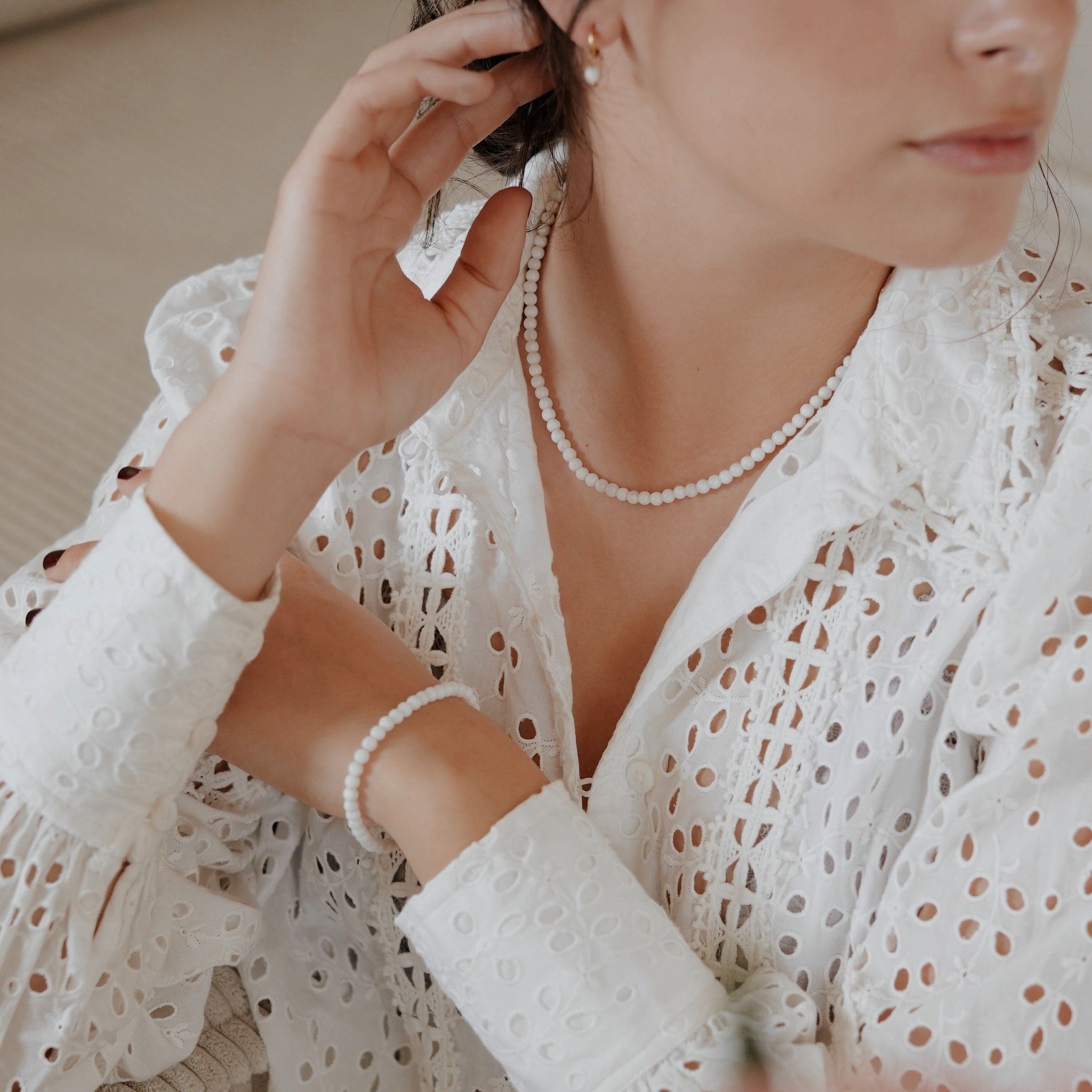 Collier, bracelet et boucles d'oreilles Serena en Pierres de Lune - SLOYA