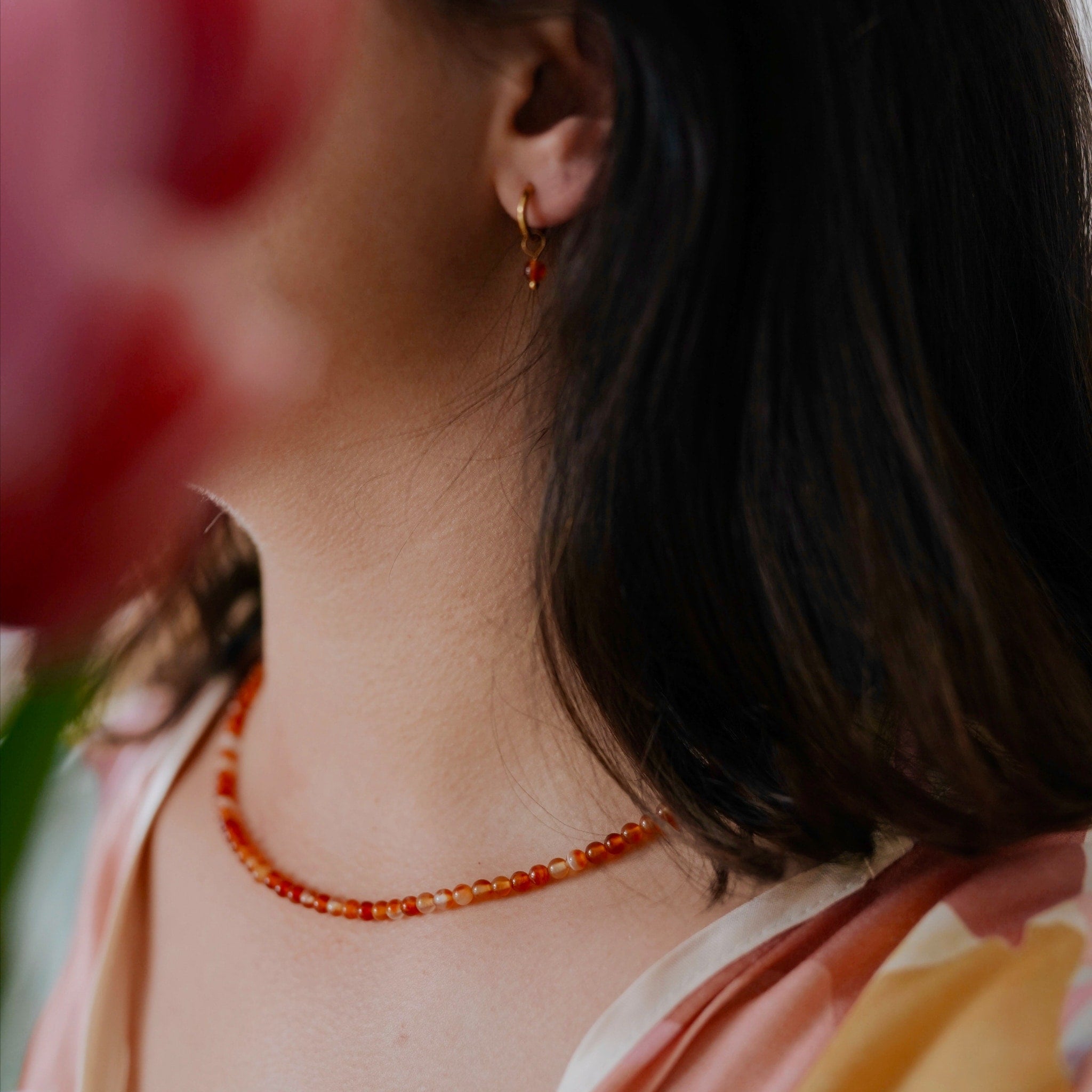 Boucles d'oreilles Serena en pierres Cornaline - SLOYA