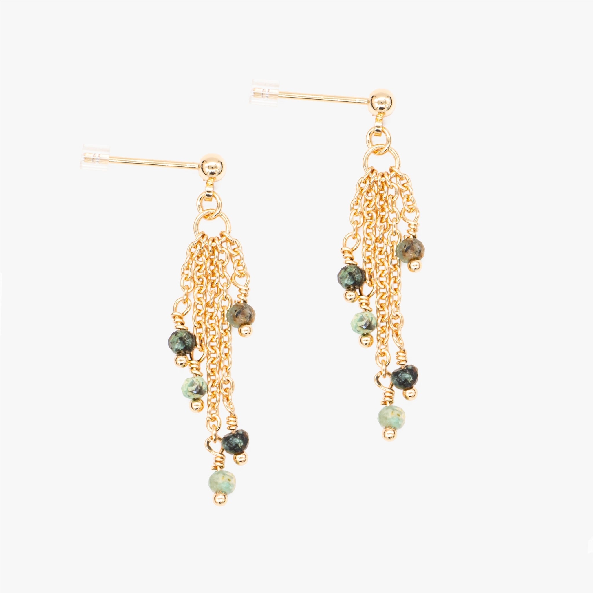 Boucles d'oreilles Bianca en pierres Turquoise Africain - SLOYA