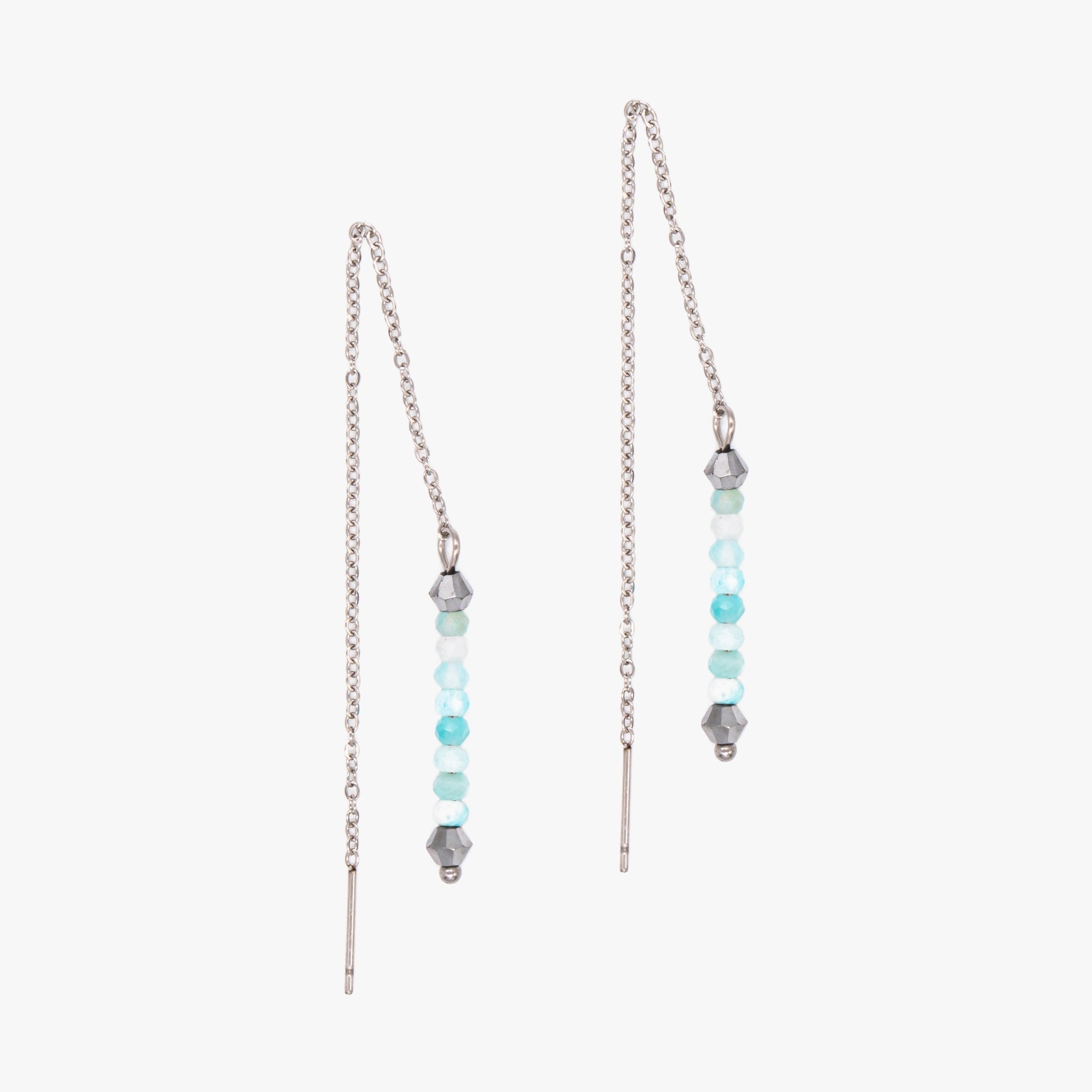 Boucles d'oreilles LUMIA en pierres Amazonite - SLOYA