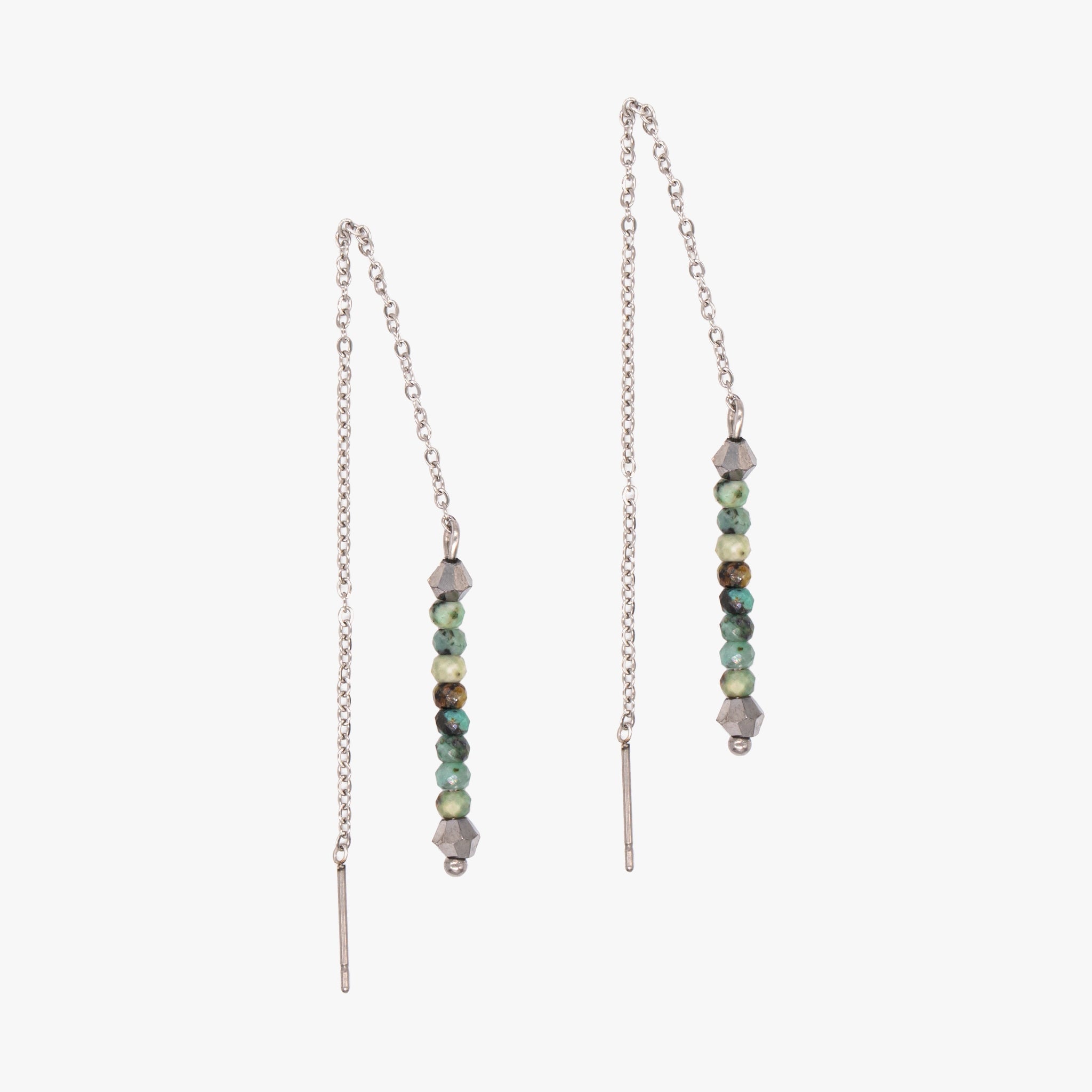 Boucles d'oreilles LUMIA en pierres Turquoise Africain - SLOYA