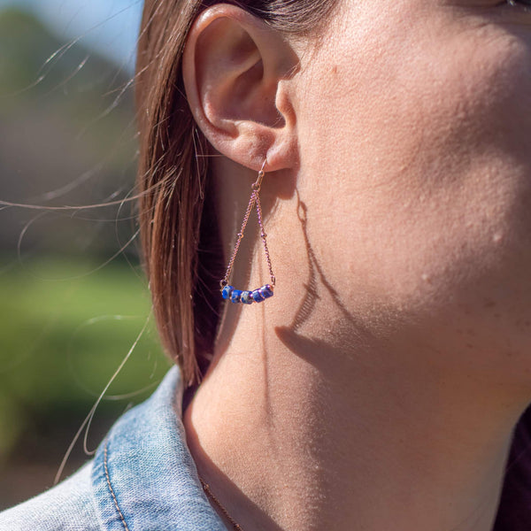 Boucles d'oreilles PIANA en pierres Lapis-lazuli - SLOYA