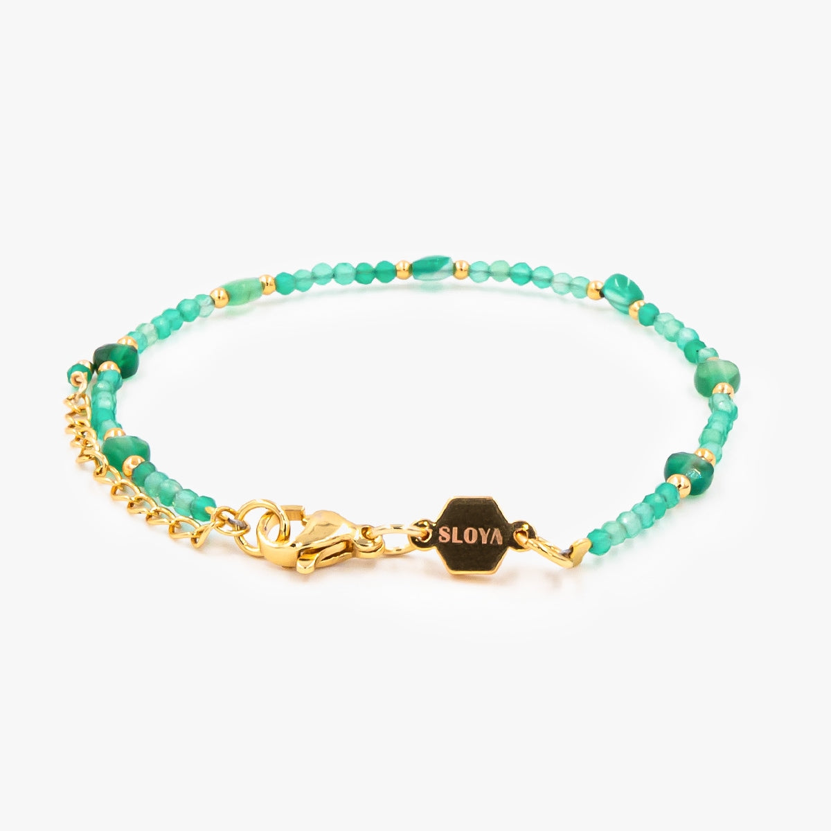 Bracelet PALOMA en pierres Agate Verte - SLOYA