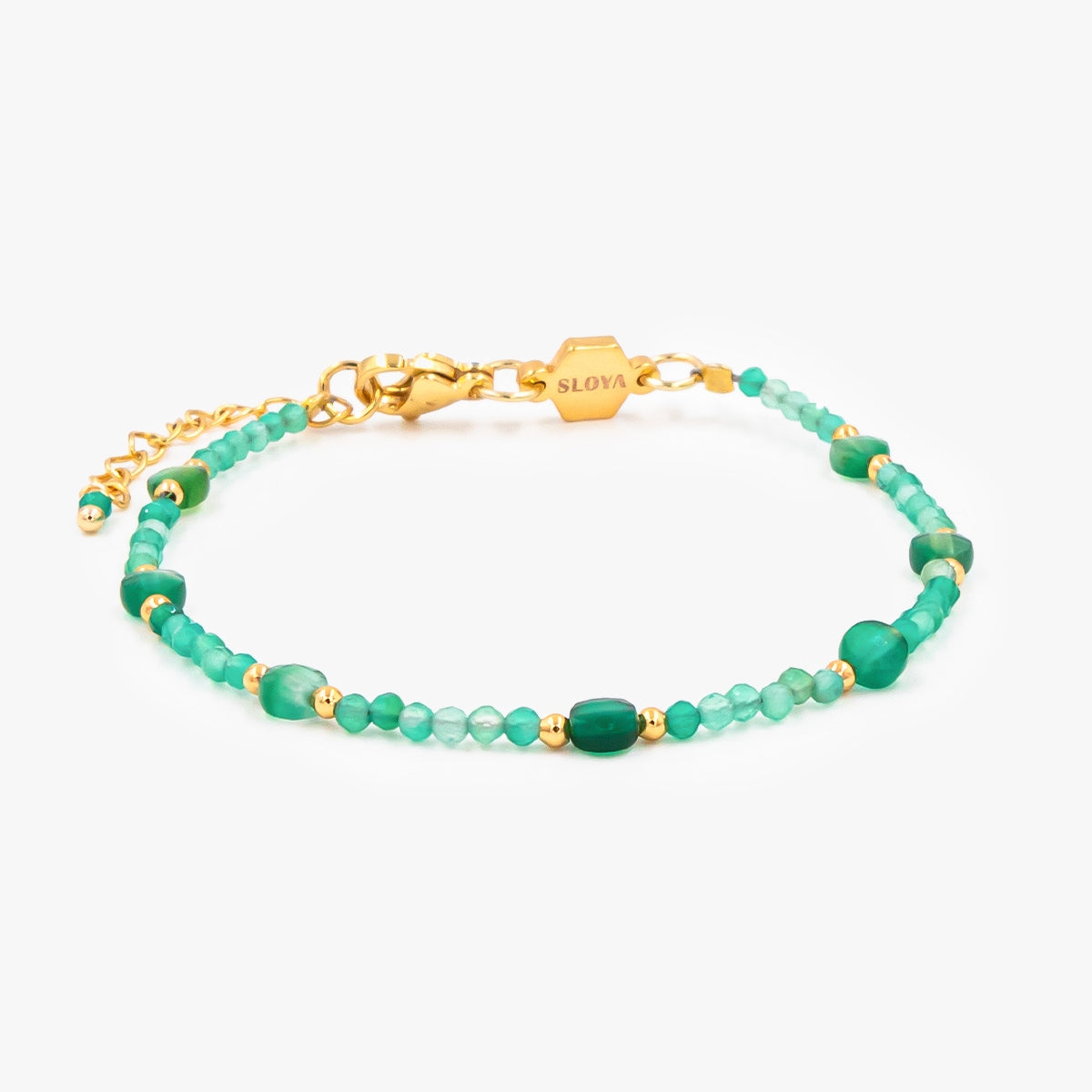Collier et bracelet Paloma en pierres Agate Verte - SLOYA