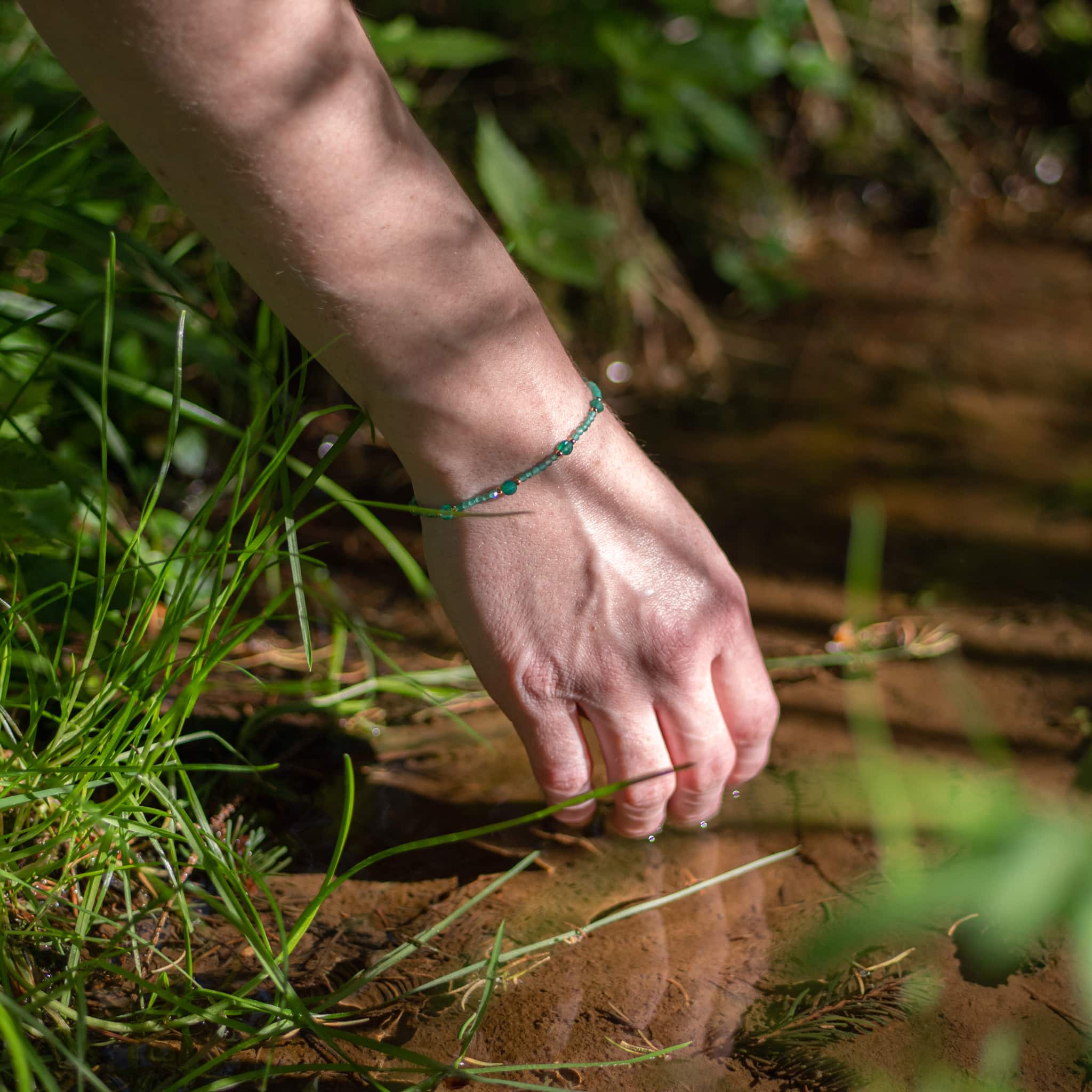 Collier et bracelet Paloma en pierres Agate Verte - SLOYA