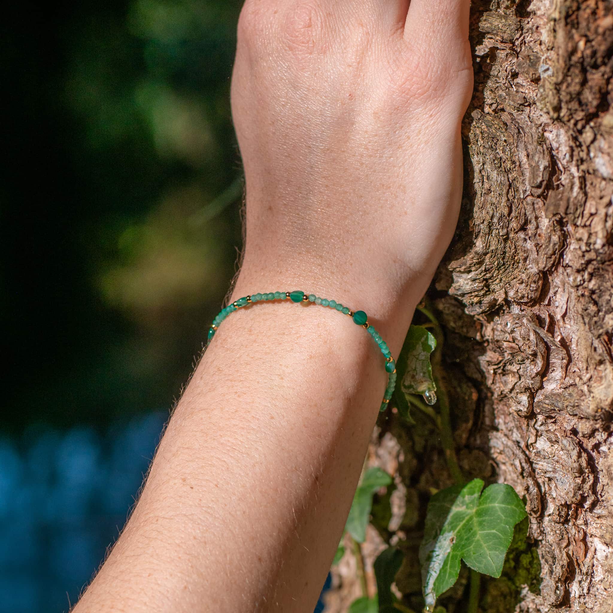 Collier et bracelet Paloma en pierres Agate Verte - SLOYA
