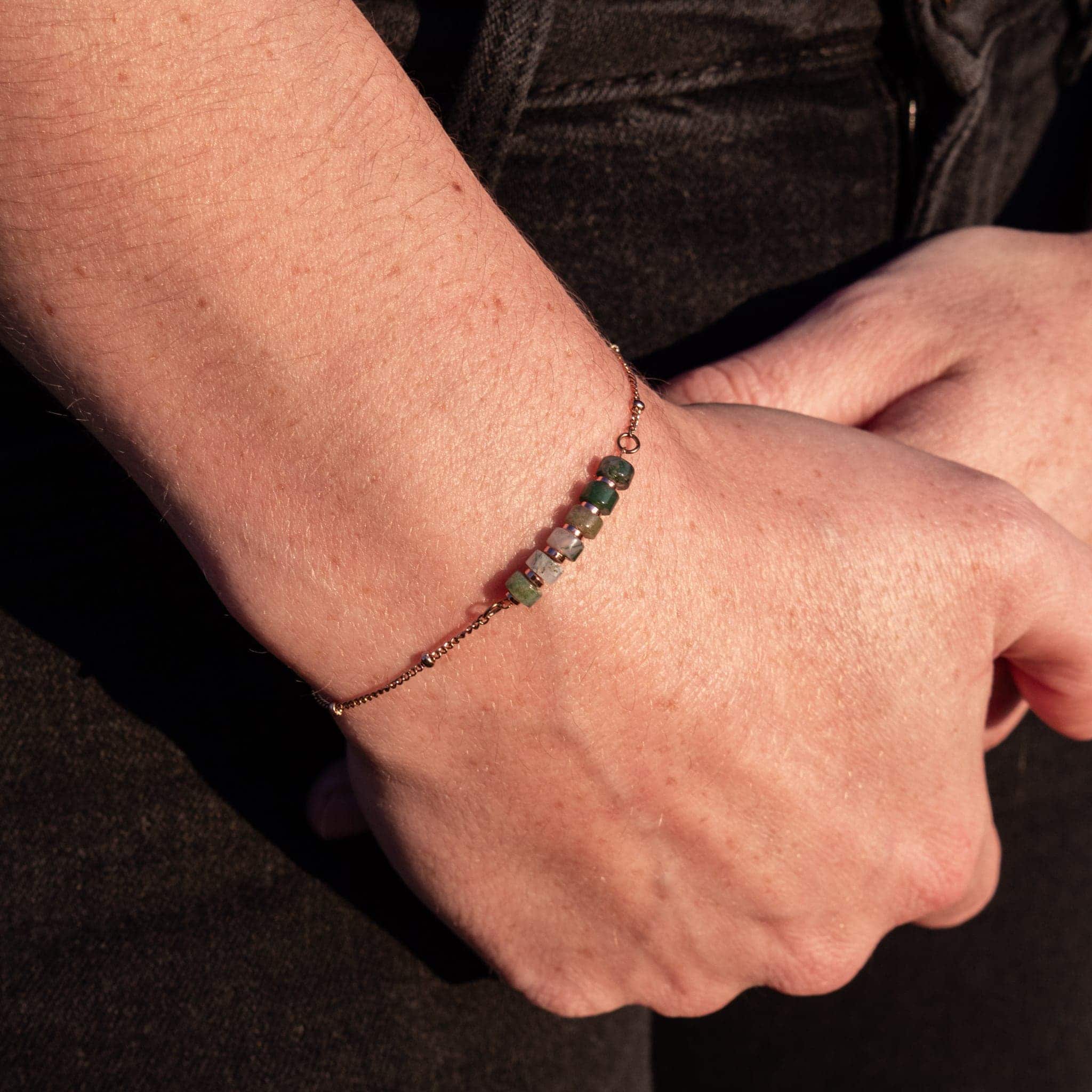 Collier, bracelet et boucles d'oreilles Piana en pierres Agate Aquatique - SLOYA