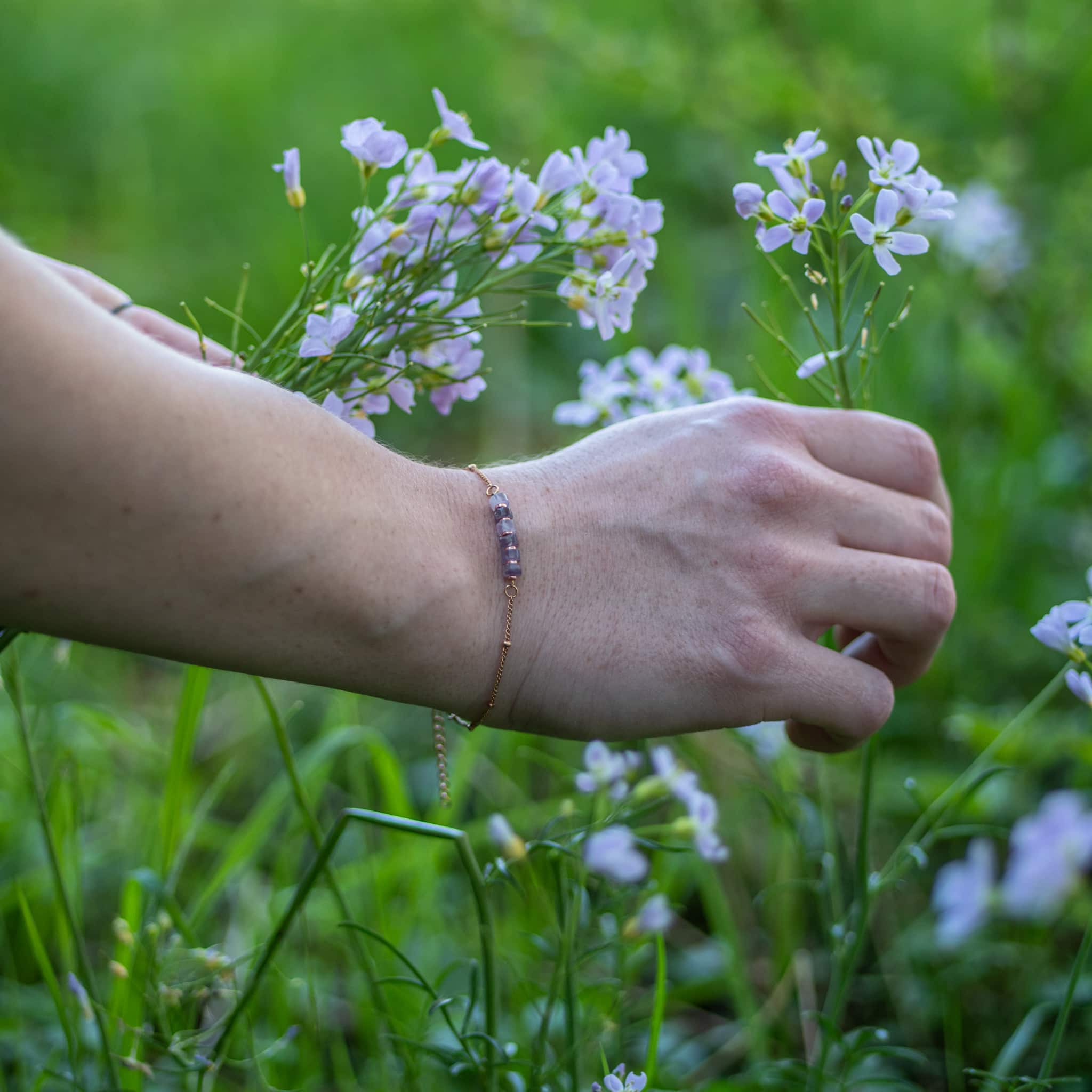 Collier, bracelet et boucles d'oreilles Piana en pierres Améthyste - SLOYA