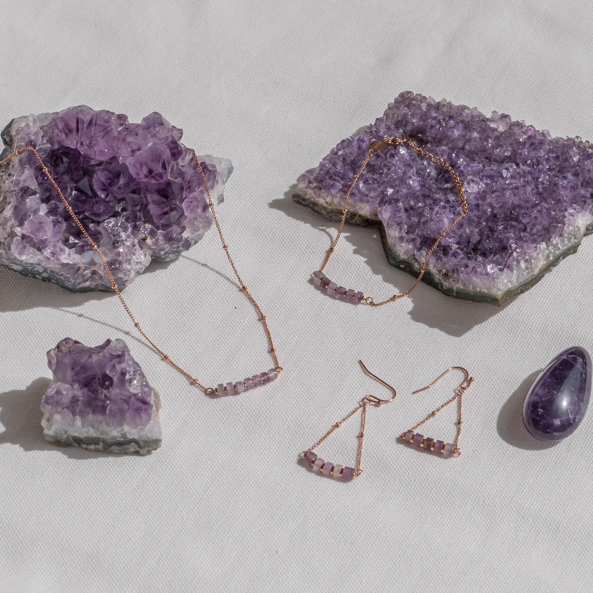 Boucles d'oreilles PIANA en pierres Améthyste - SLOYA